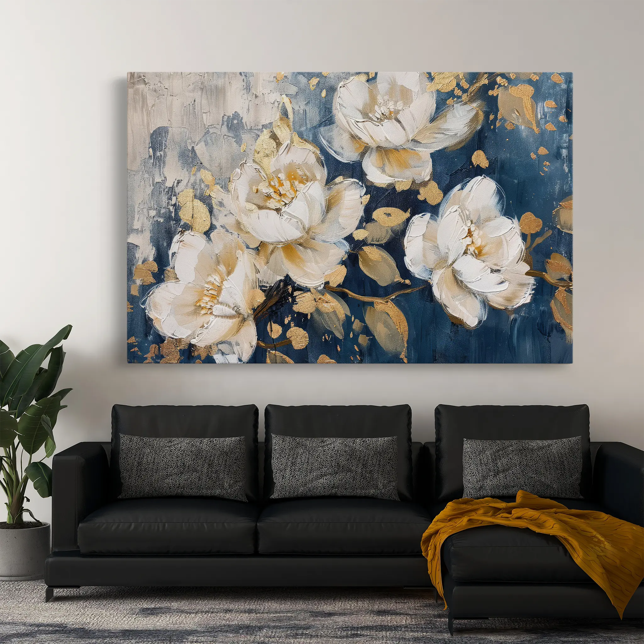 Floral Canvas Wall Art WAD386-F 90 x 60 cm / Stretched on hidden frame