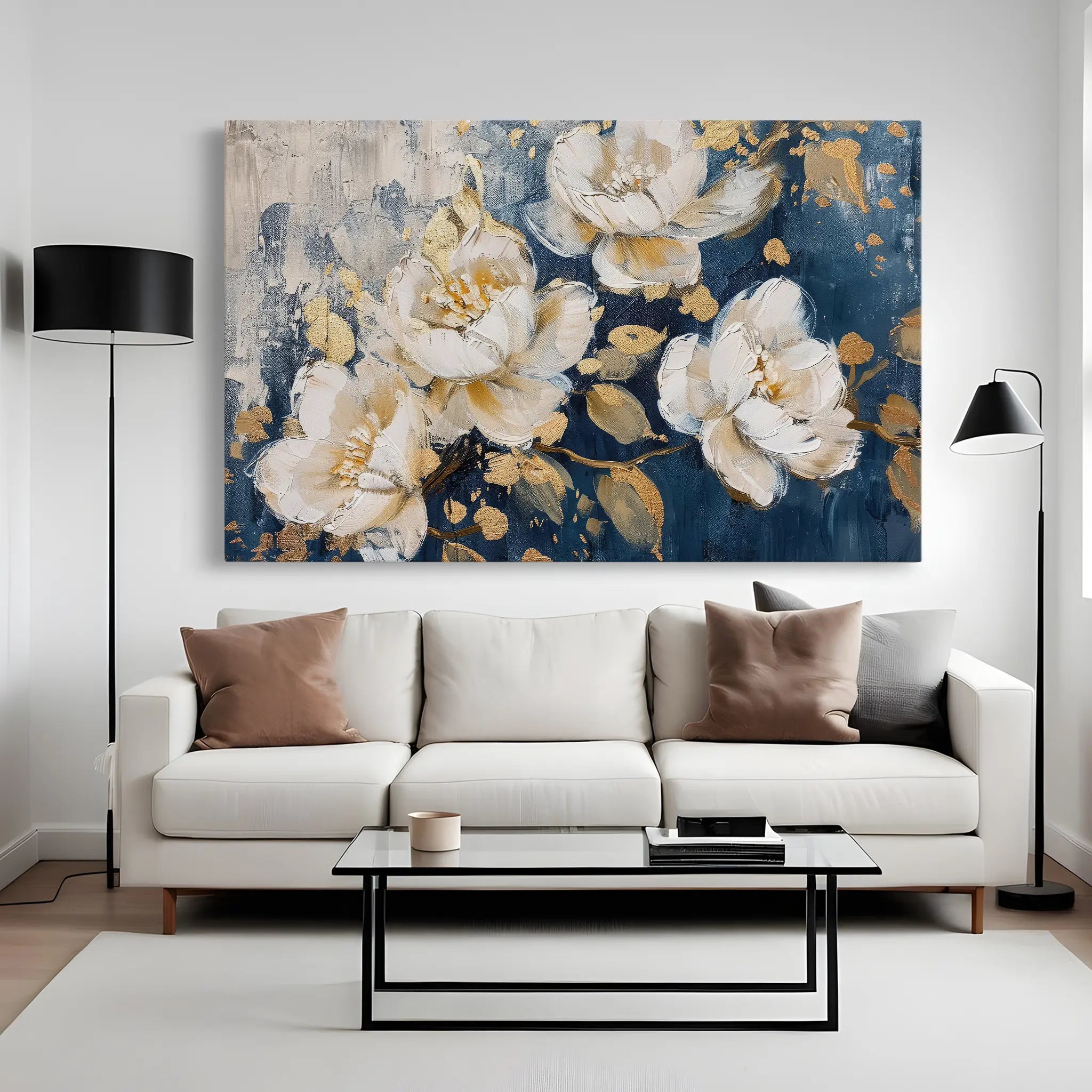 Floral Canvas Wall Art WAD386-F 90 x 60 cm / Stretched on hidden frame