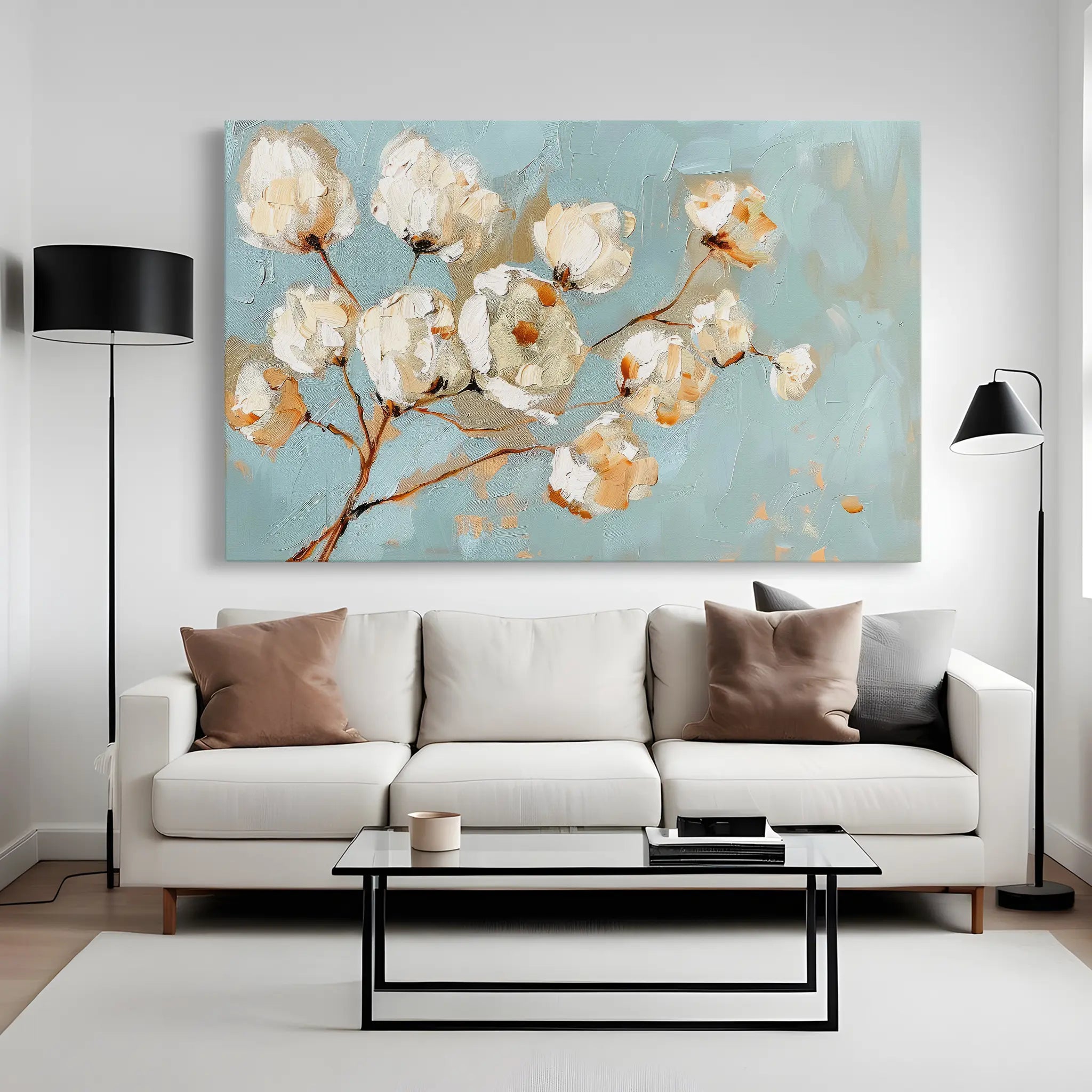 Floral Canvas Wall Art WAD387-F 90 x 60 cm / Stretched on hidden frame