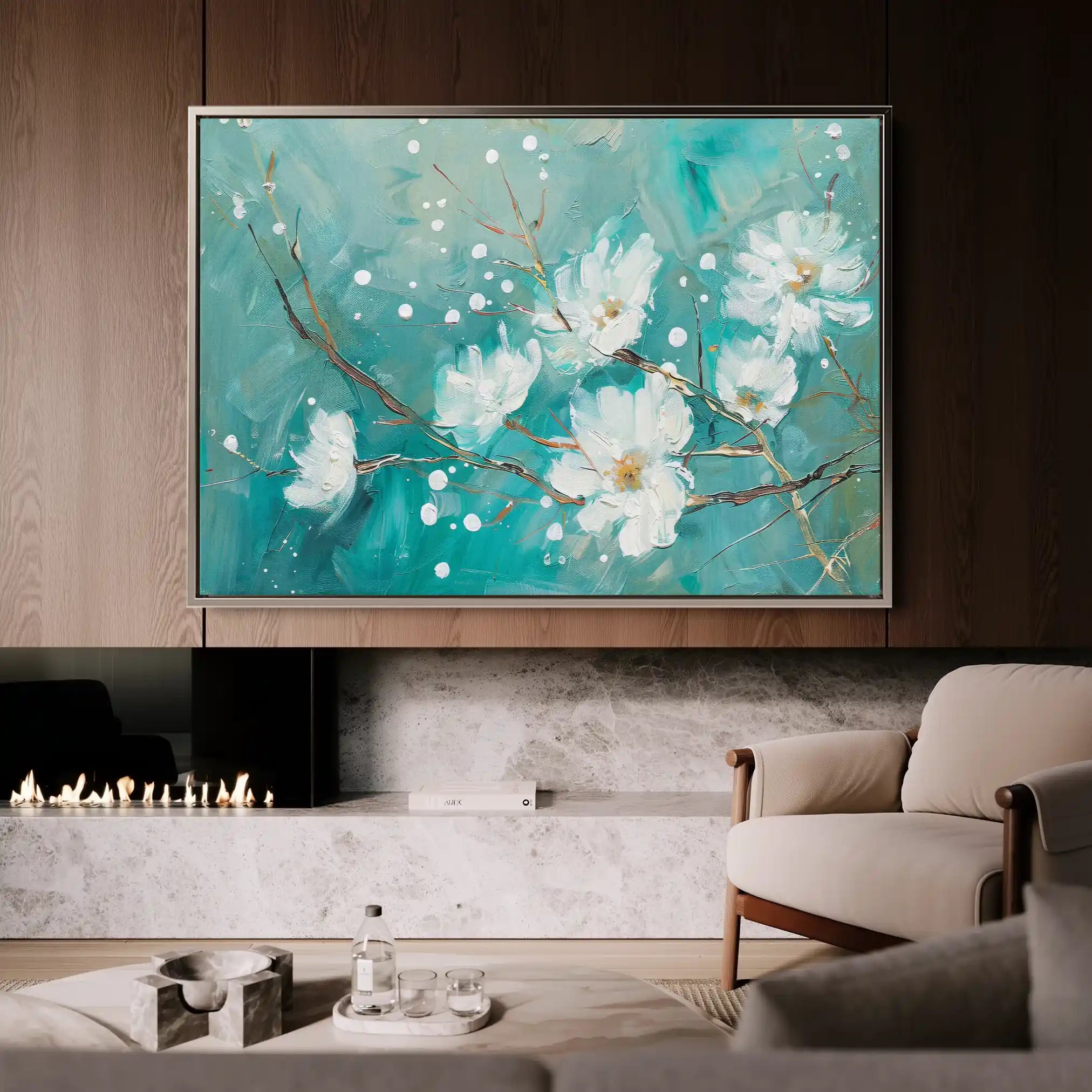 Floral Canvas Wall Art WAD389-F 90 x 60 cm / Stretched on hidden frame