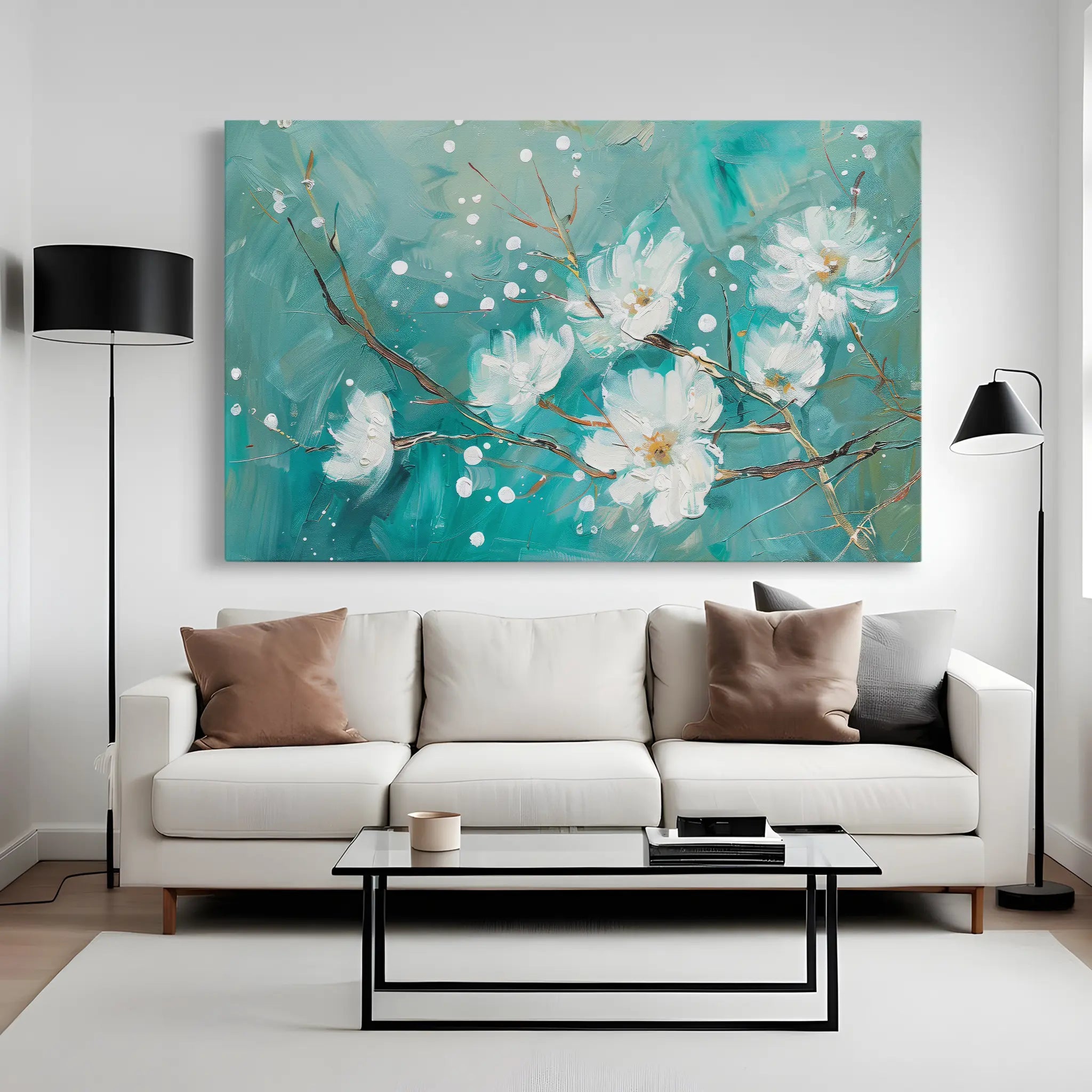 Floral Canvas Wall Art WAD389-F 90 x 60 cm / Stretched on hidden frame