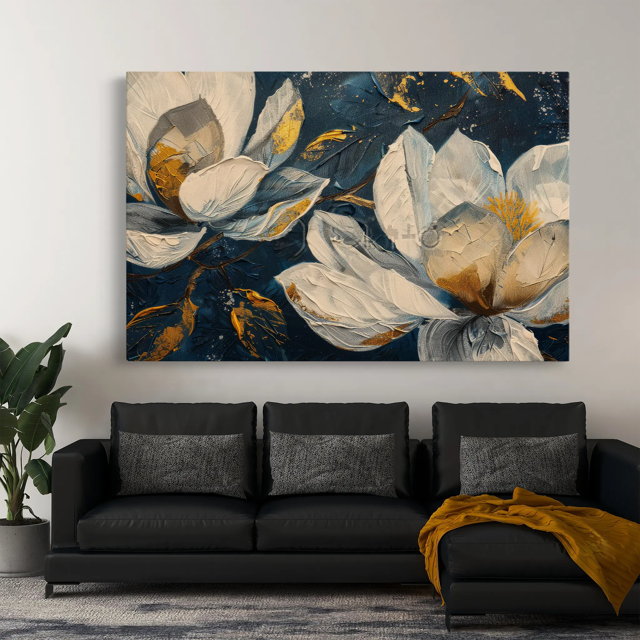 Floral Canvas Wall Art WAD390-F 90 x 60 cm / Stretched on hidden frame