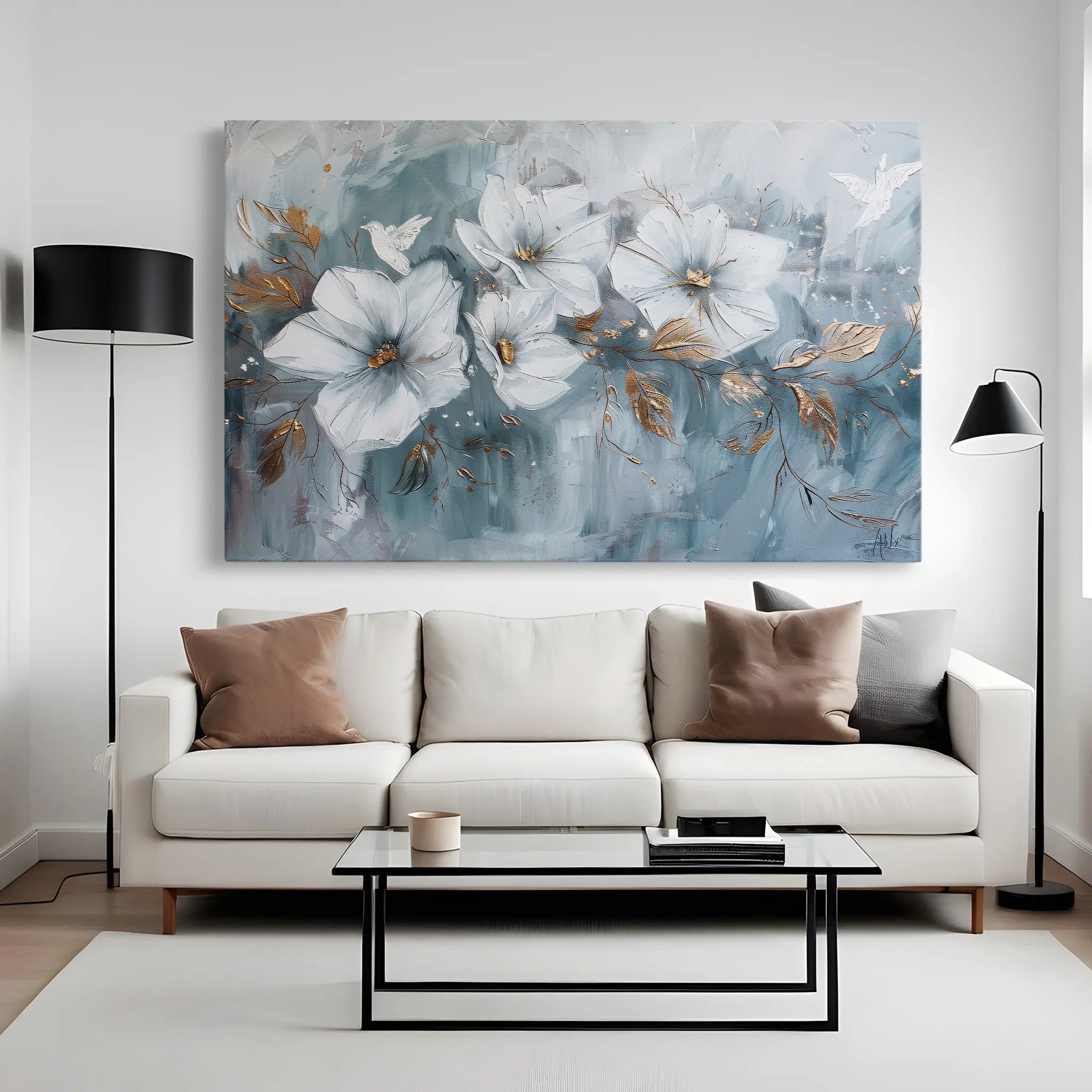 Floral Canvas Wall Art WAD391-F 90 x 60 cm / Stretched on hidden frame