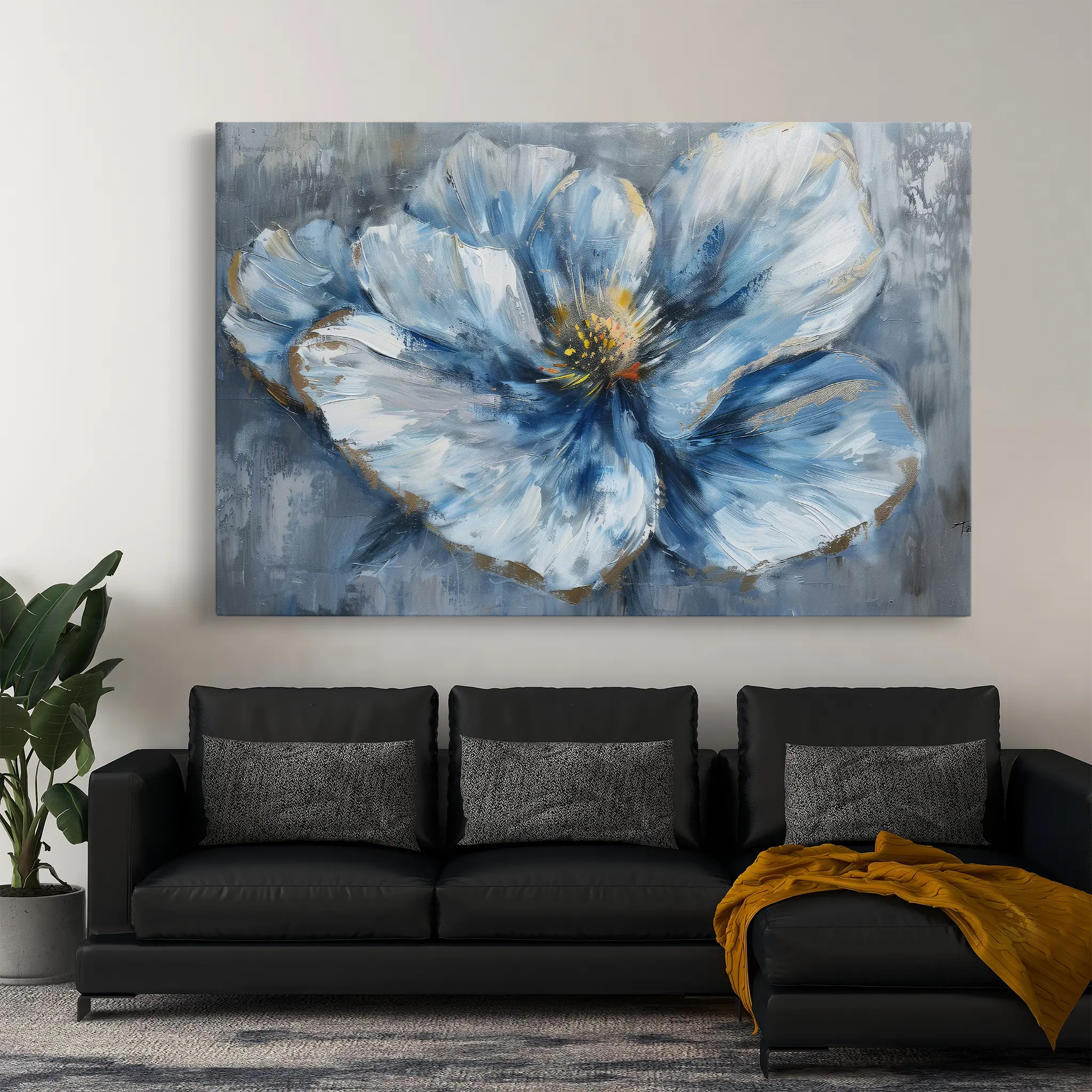 Floral Canvas Wall Art WAD392-F 90 x 60 cm / Stretched on hidden frame