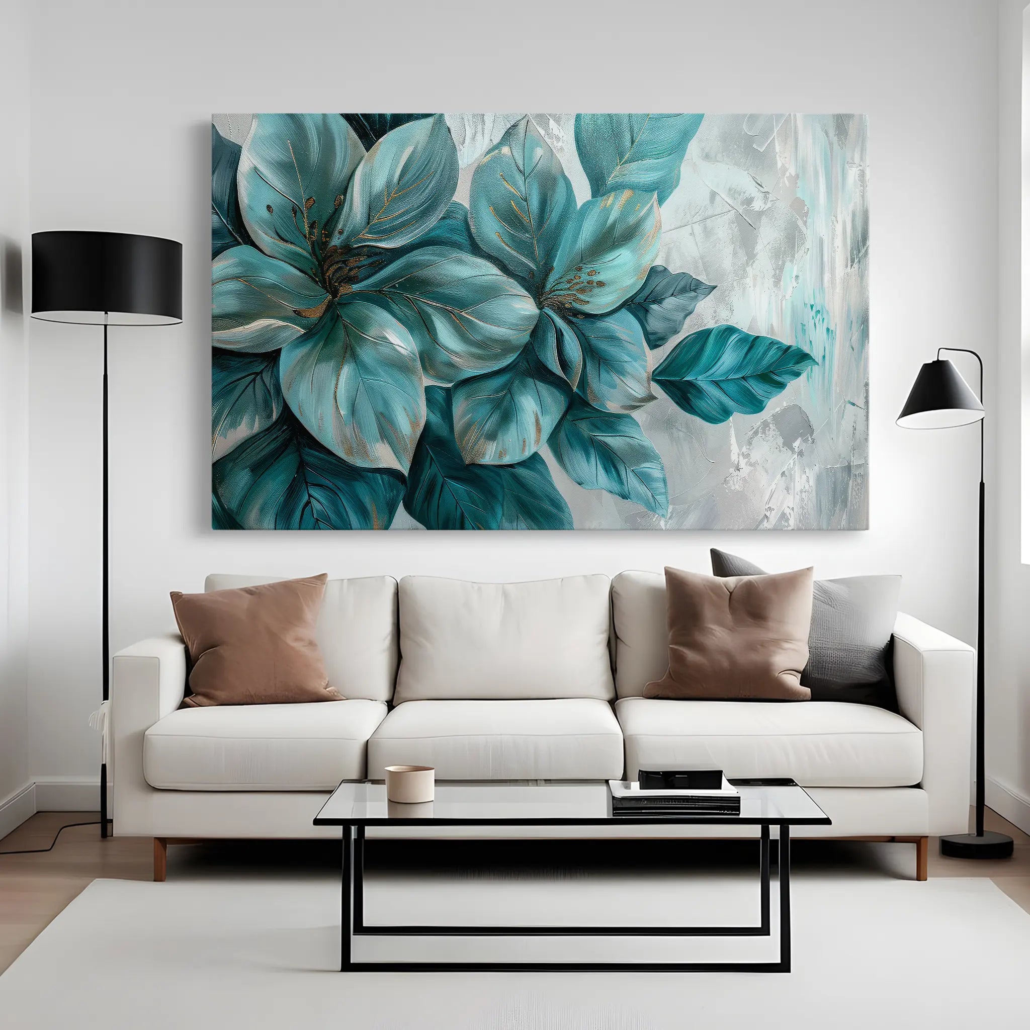 Floral Canvas Wall Art WAD393-F 90 x 60 cm / Stretched on hidden frame