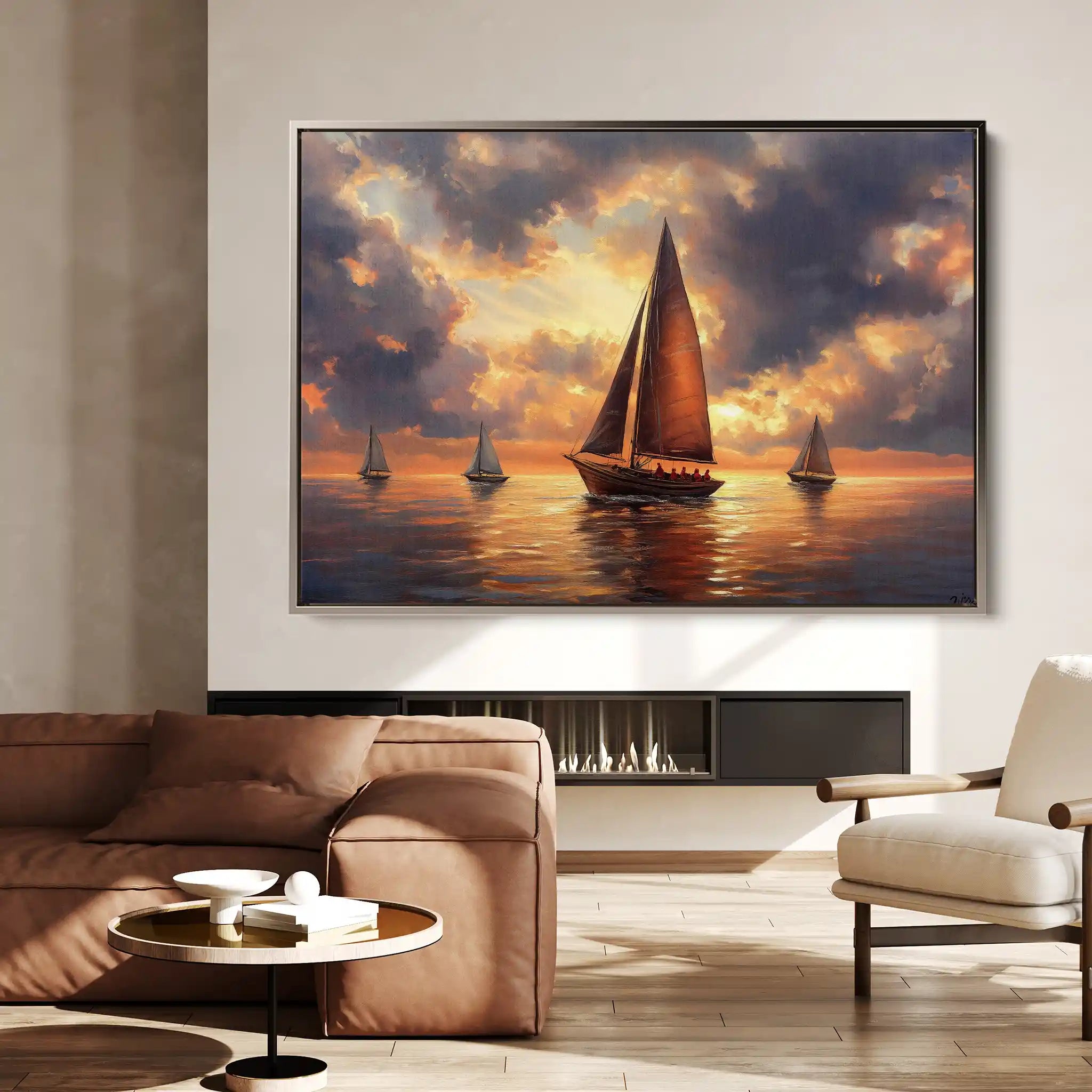 Landscape 393 Canvas Art 90 x 60 cm / Stretched on hidden frame