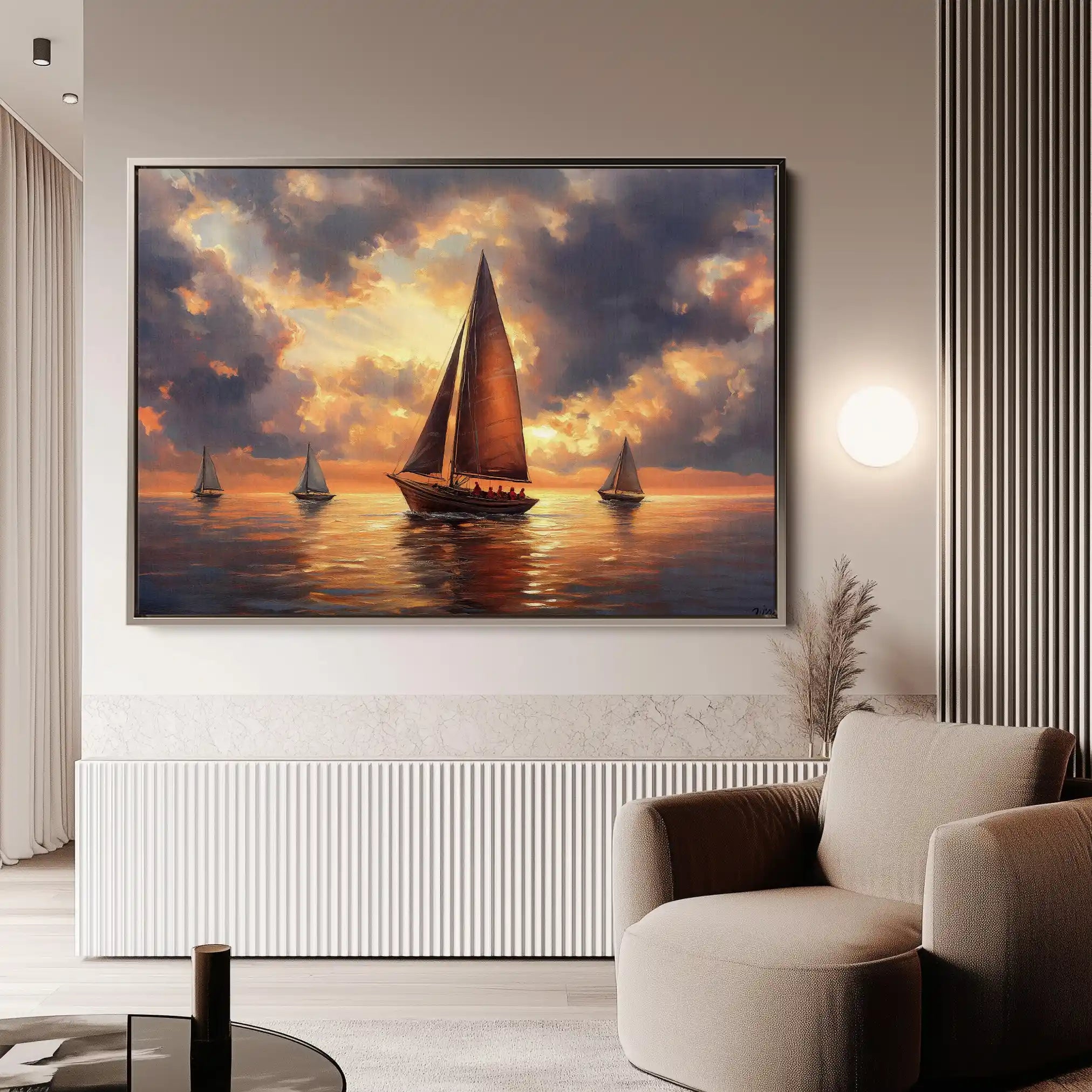 Landscape 393 Canvas Art 90 x 60 cm / Stretched on hidden frame