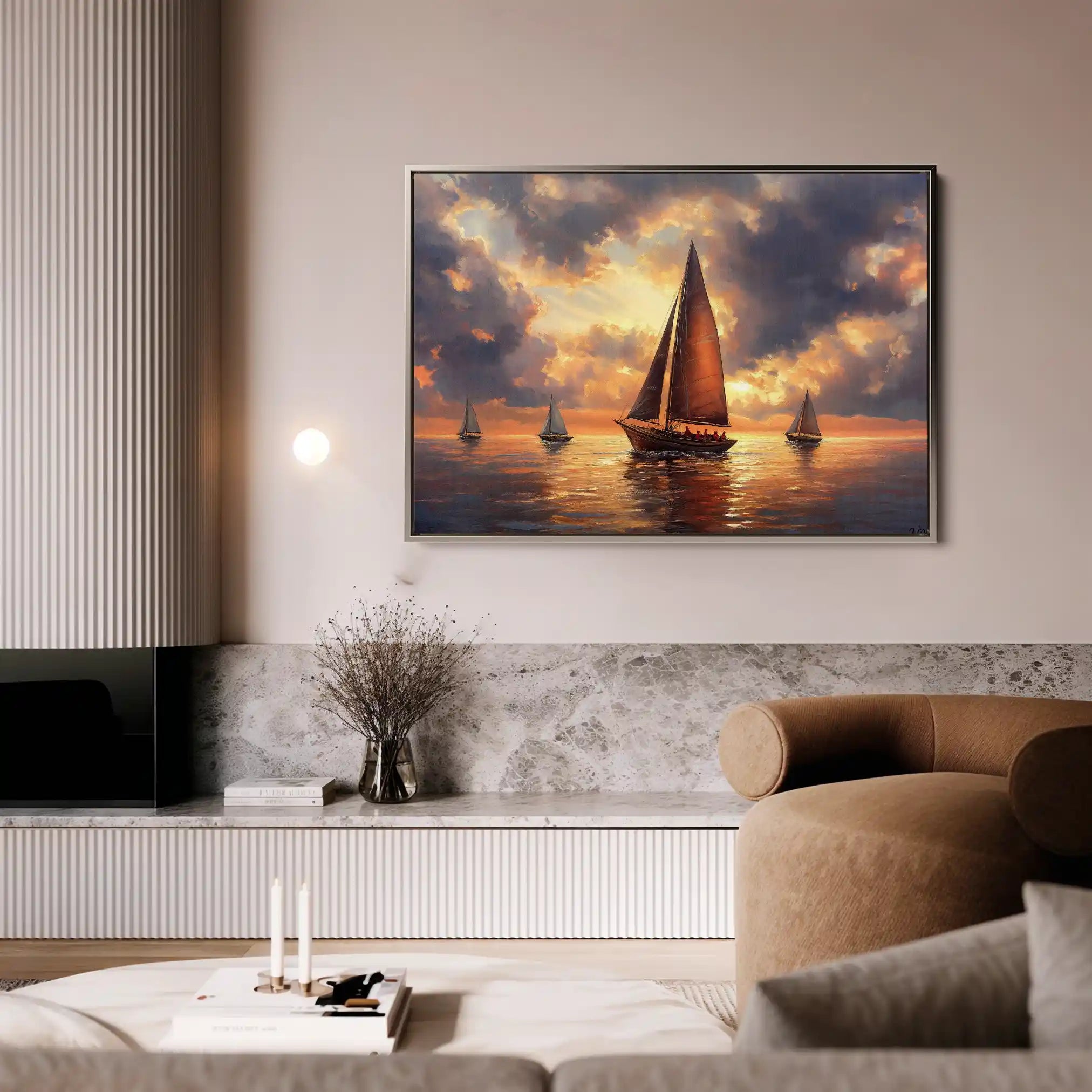 Landscape 393 Canvas Art 90 x 60 cm / Stretched on hidden frame