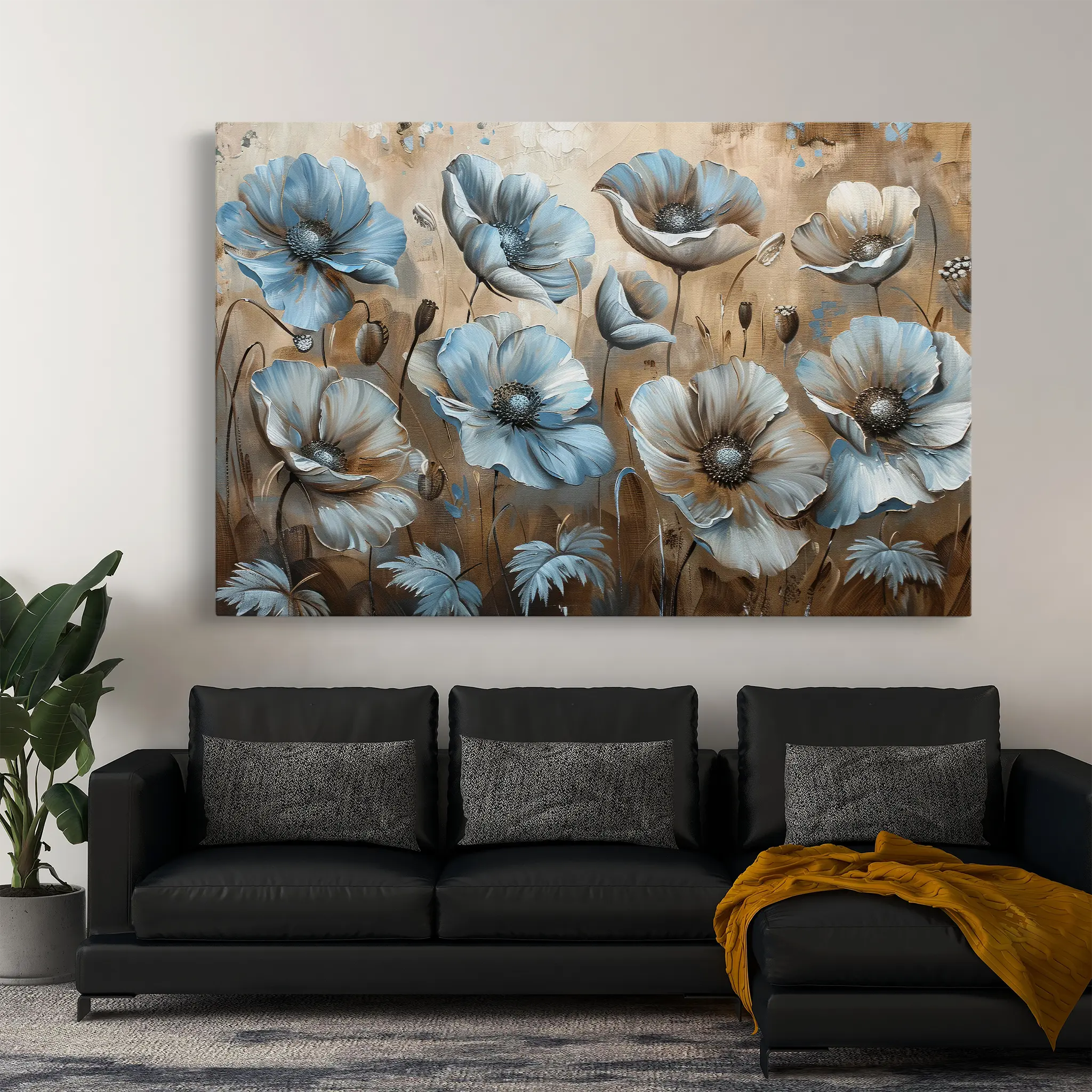 Floral Canvas Wall Art WAD394-F 90 x 60 cm / Stretched on hidden frame