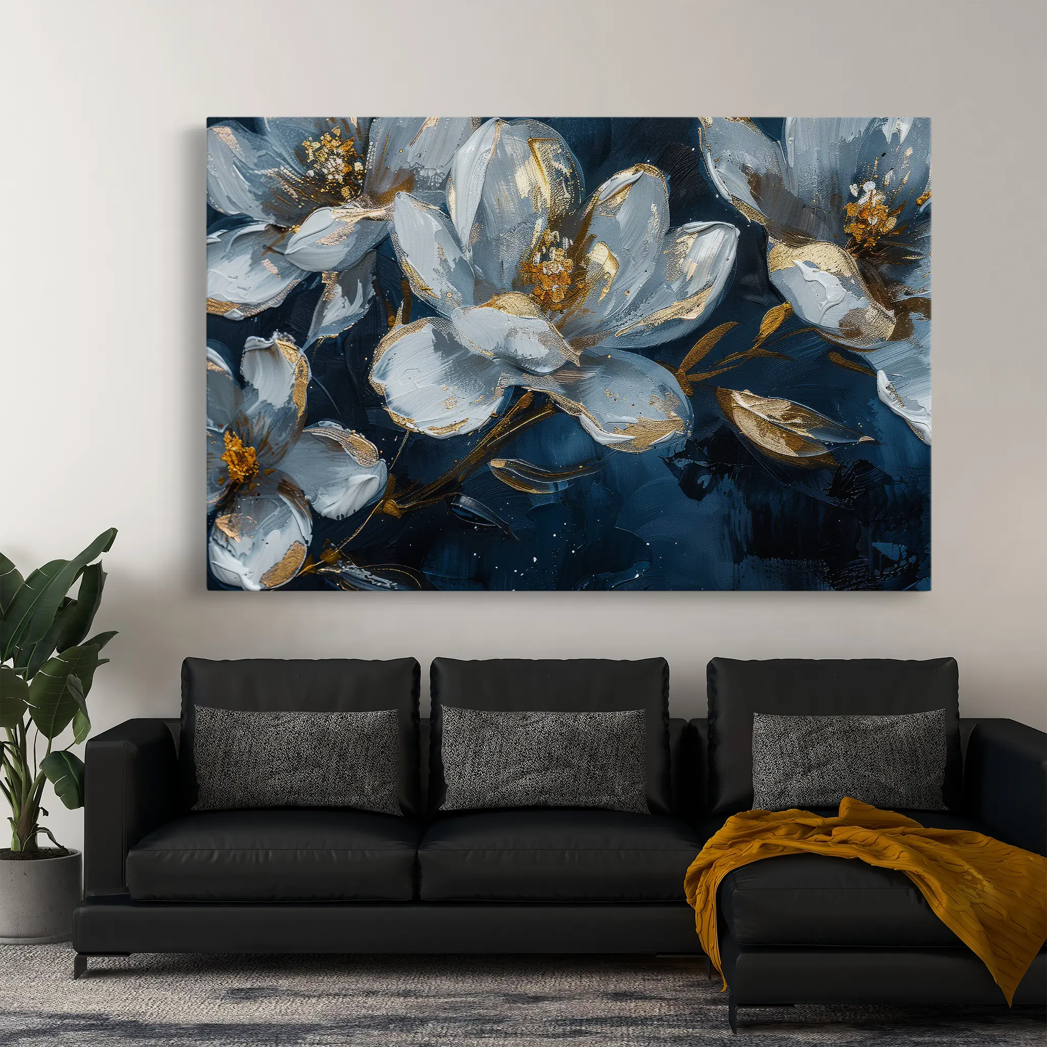 Floral Canvas Wall Art WAD397-F 90 x 60 cm / Stretched on hidden frame