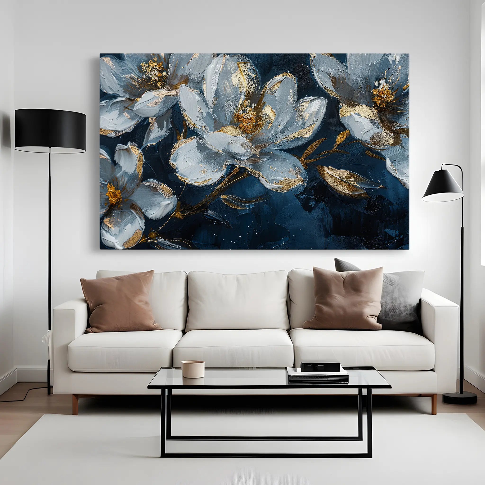 Floral Canvas Wall Art WAD397-F 90 x 60 cm / Stretched on hidden frame