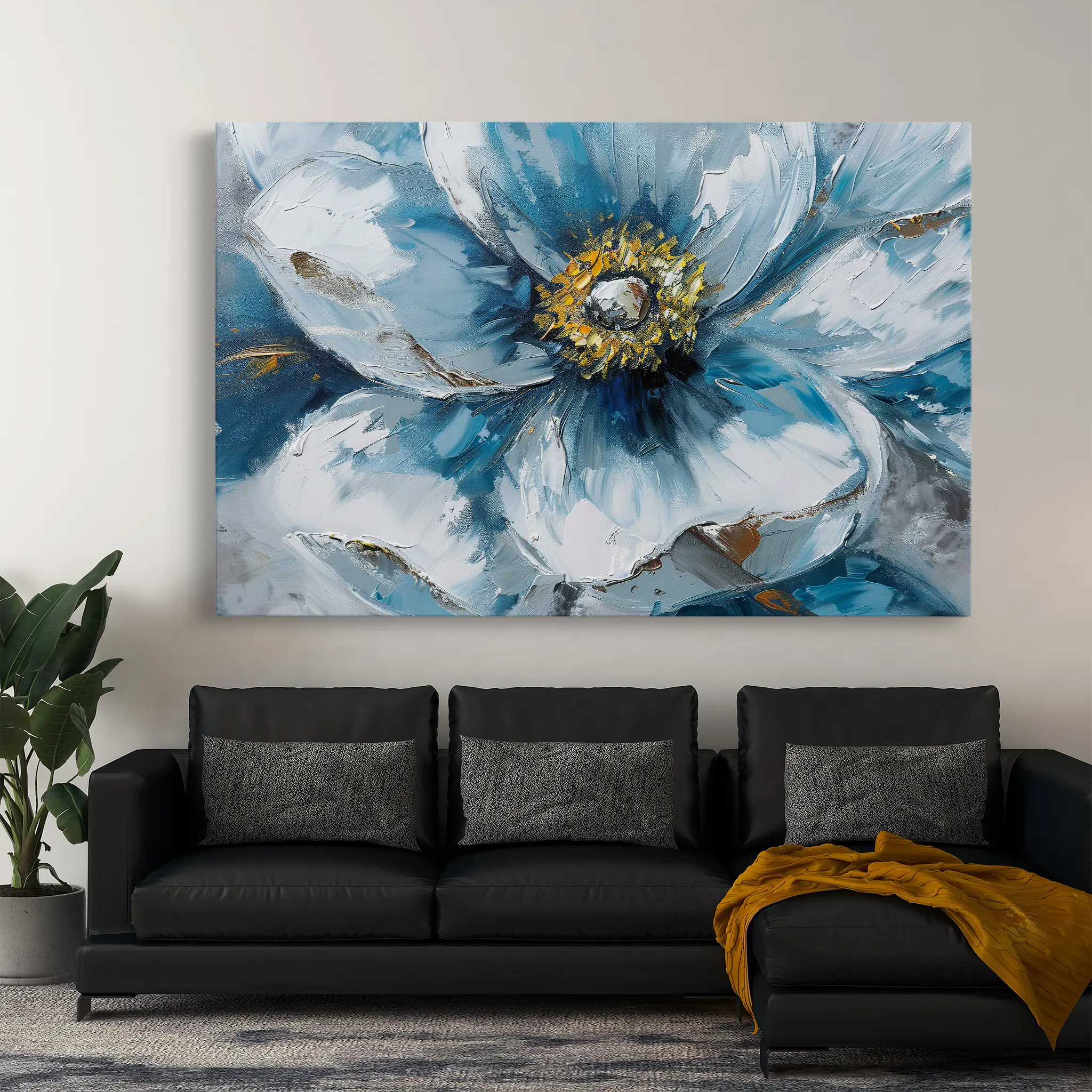 Floral Canvas Wall Art WAD398-F 90 x 60 cm / Stretched on hidden frame