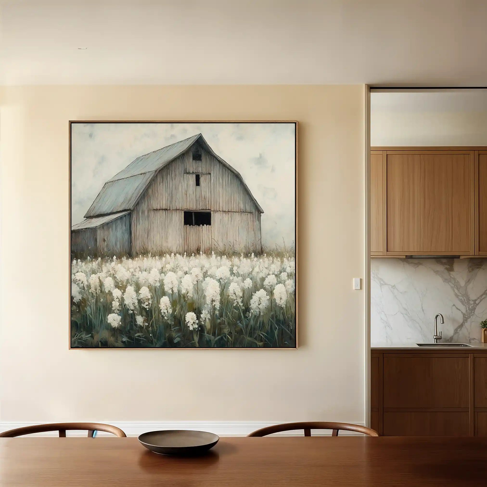 Landscape 398 Canvas Art 80 x 80 cm / Stretched on hidden frame