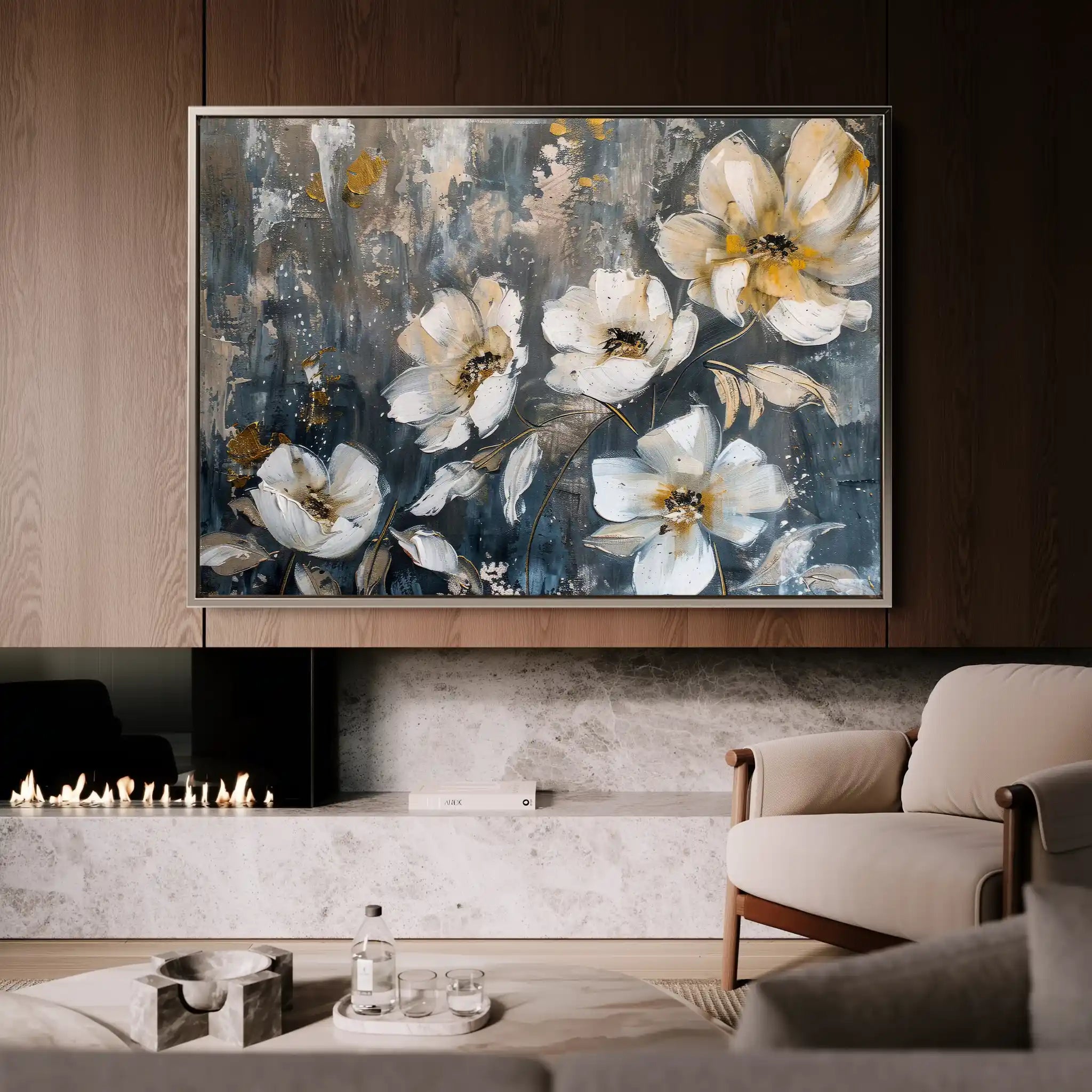 Floral Canvas Wall Art WAD399-F 90 x 60 cm / Stretched on hidden frame