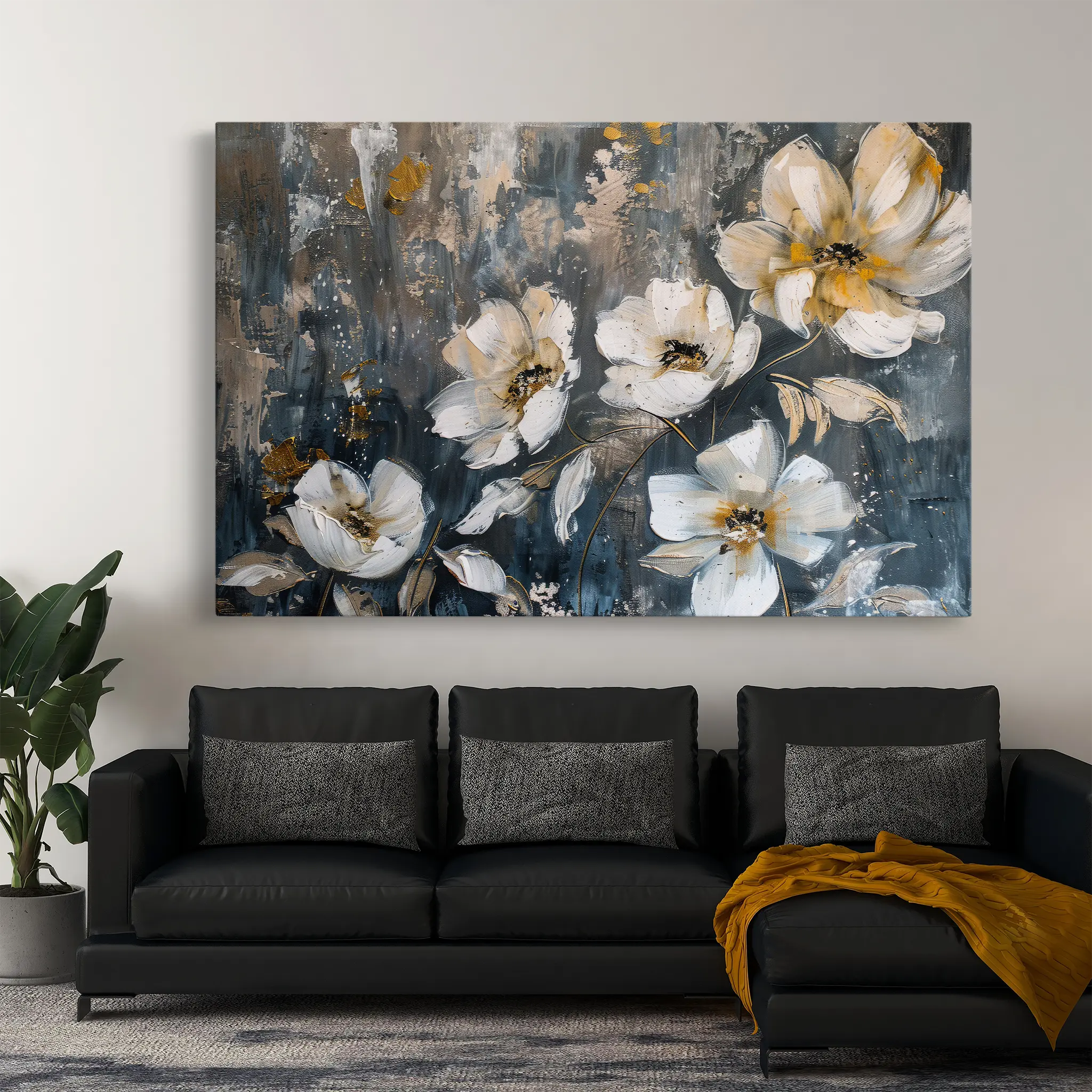 Floral Canvas Wall Art WAD399-F 90 x 60 cm / Stretched on hidden frame