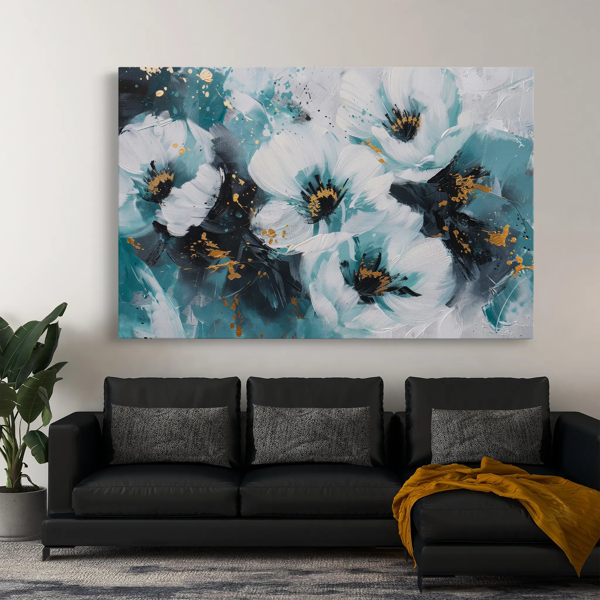 Floral Canvas Wall Art WAD400-F 90 x 60 cm / Stretched on hidden frame