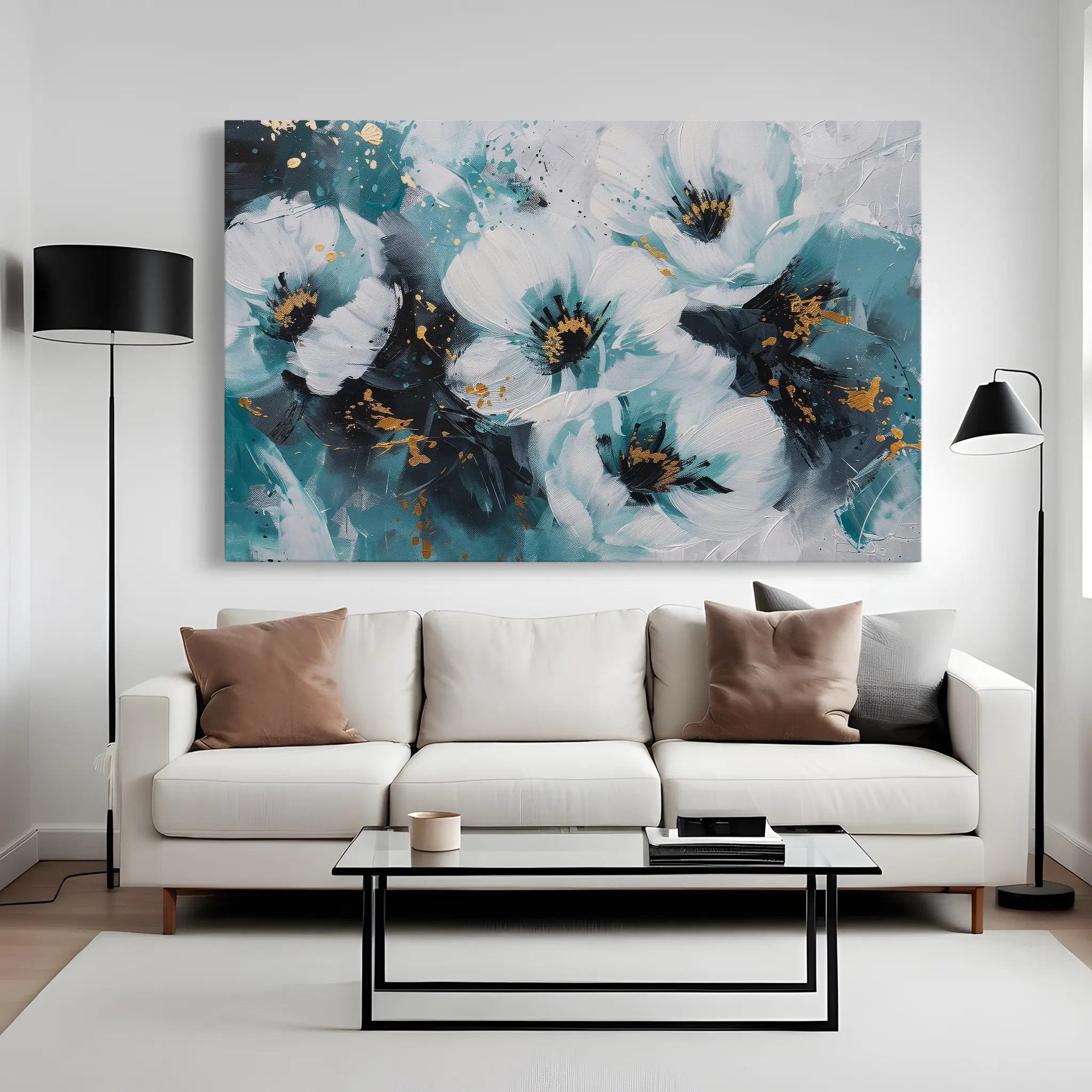 Floral Canvas Wall Art WAD400-F 90 x 60 cm / Stretched on hidden frame