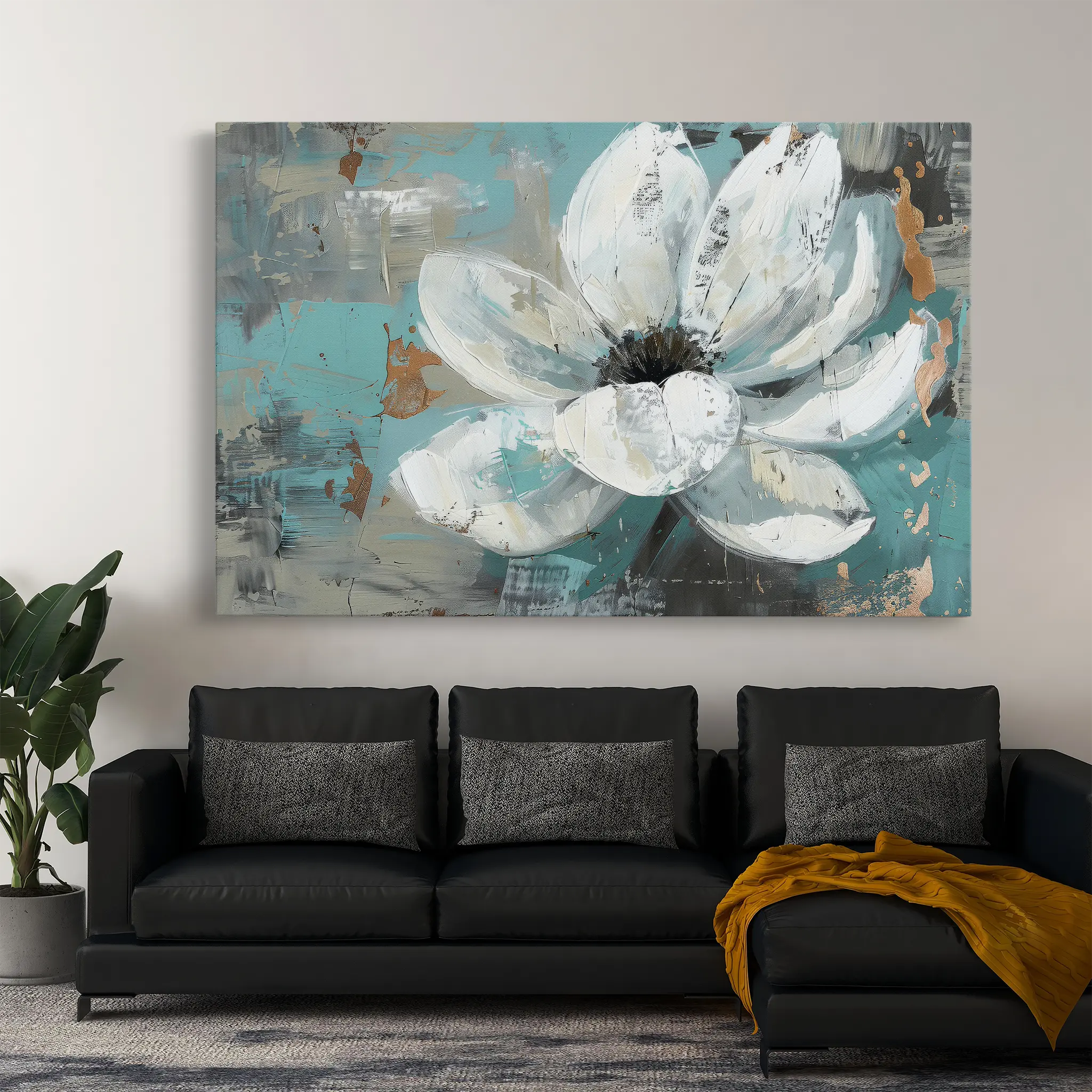 Floral Canvas Wall Art WAD401-F 90 x 60 cm / Stretched on hidden frame