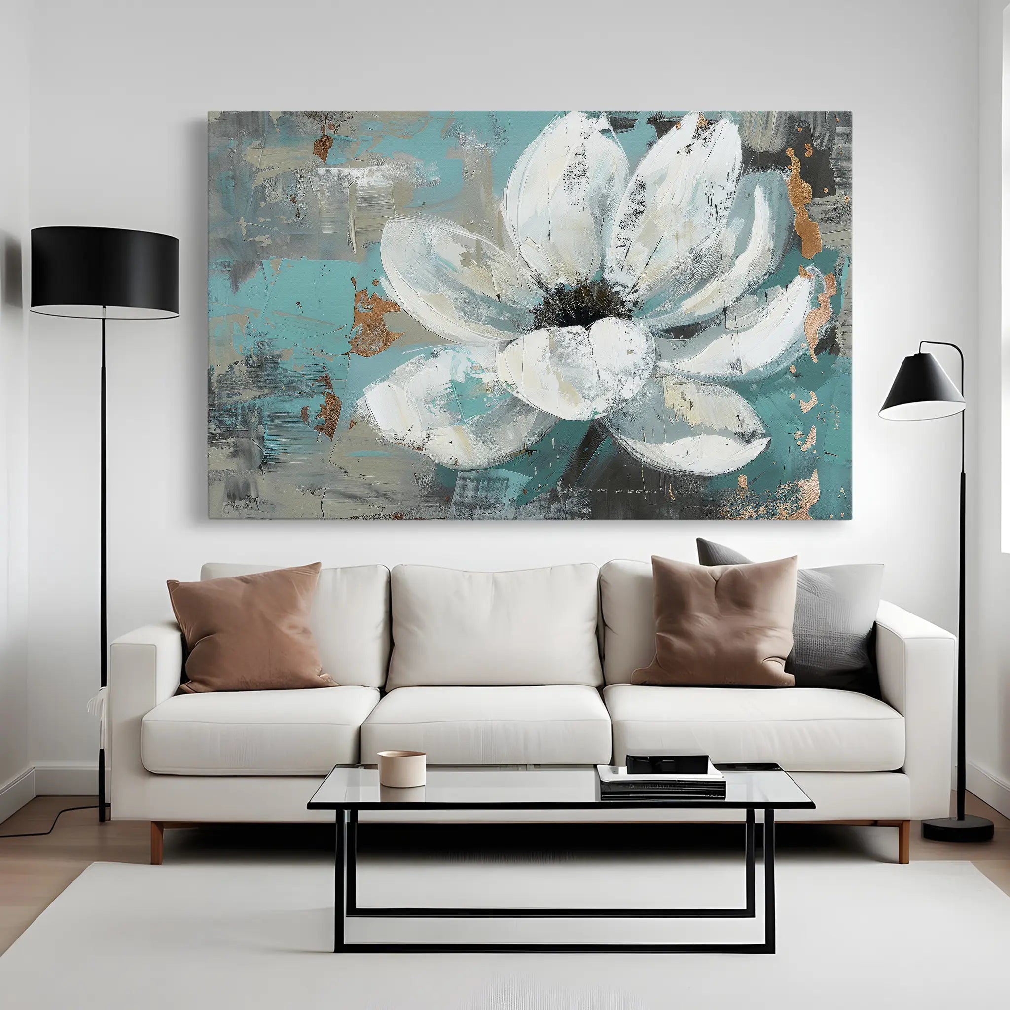 Floral Canvas Wall Art WAD401-F 90 x 60 cm / Stretched on hidden frame