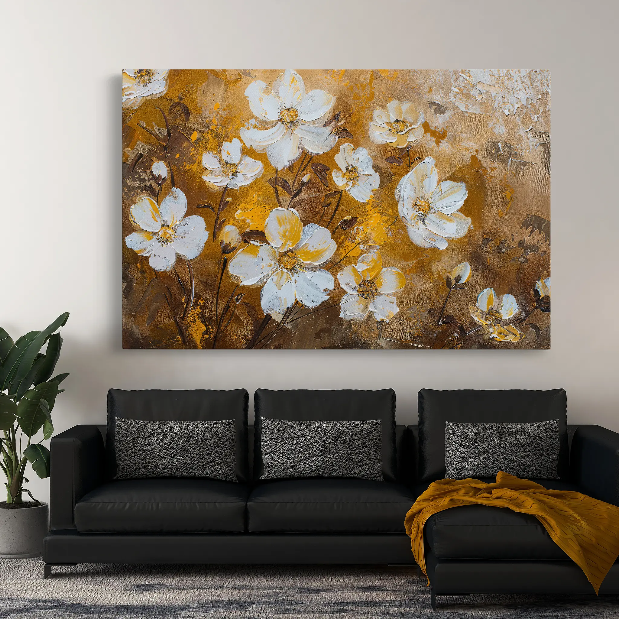 Floral Canvas Wall Art WAD402-F 90 x 60 cm / Stretched on hidden frame