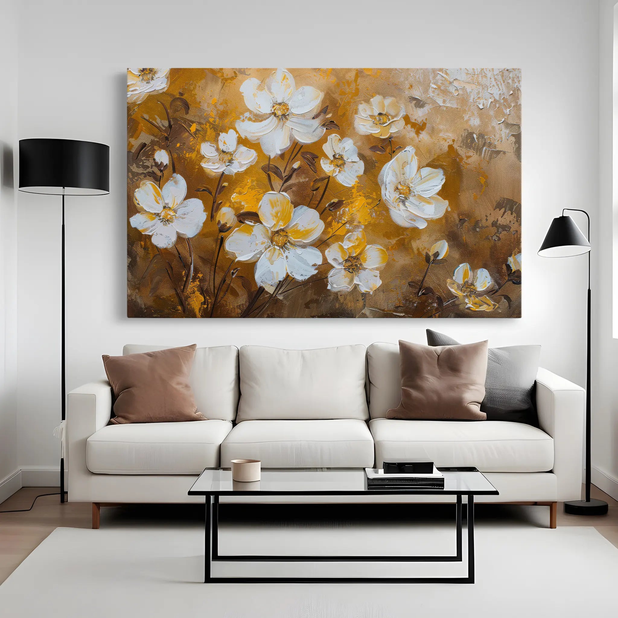 Floral Canvas Wall Art WAD402-F 90 x 60 cm / Stretched on hidden frame