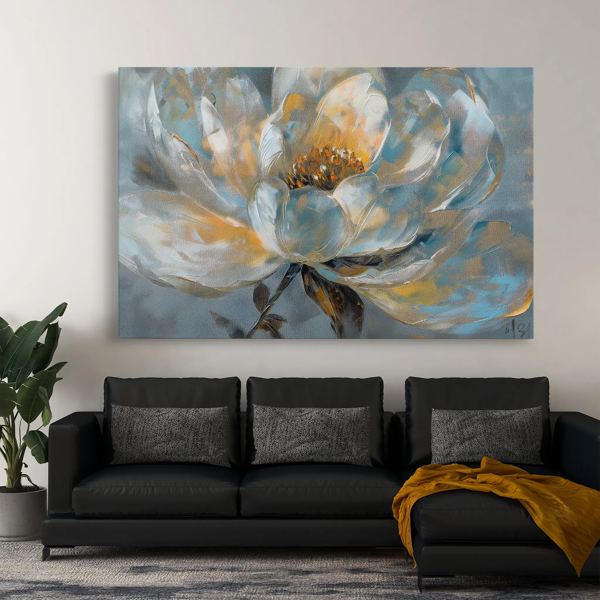 Floral Canvas Wall Art WAD404-F 90 x 60 cm / Stretched on hidden frame