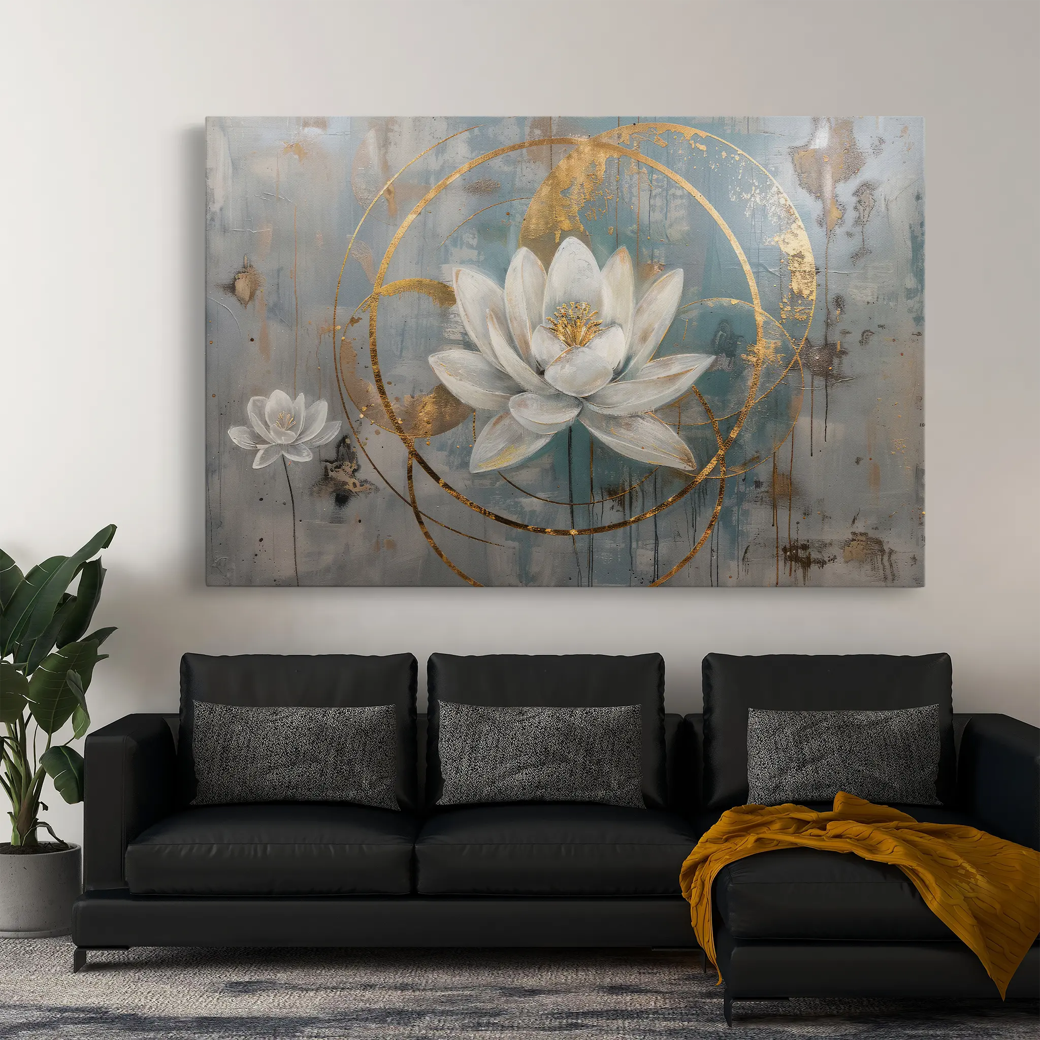 Floral Canvas Wall Art WAD405-F 90 x 60 cm / Stretched on hidden frame