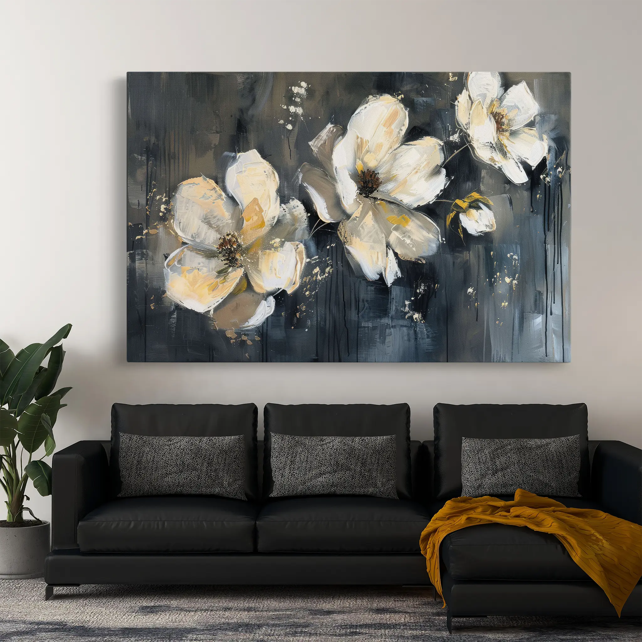 Floral Canvas Wall Art WAD406-F 90 x 60 cm / Stretched on hidden frame