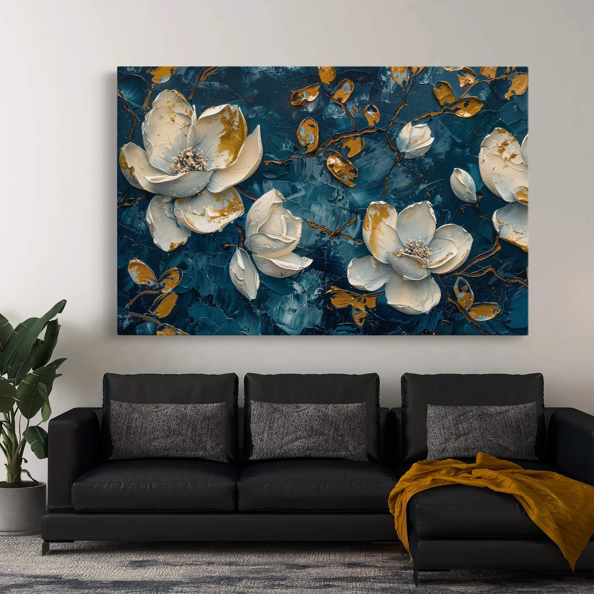 Floral Canvas Wall Art WAD408-F 90 x 60 cm / Stretched on hidden frame