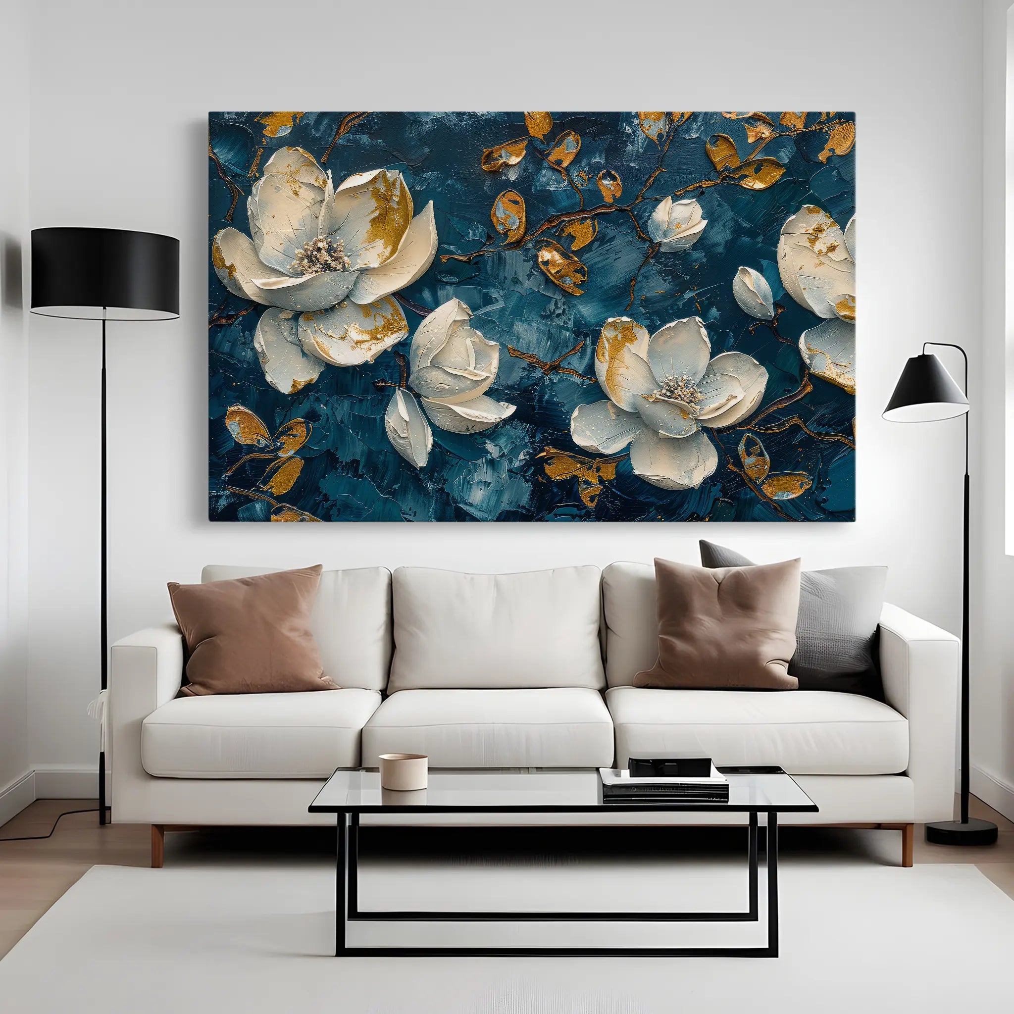 Floral Canvas Wall Art WAD408-F 90 x 60 cm / Stretched on hidden frame