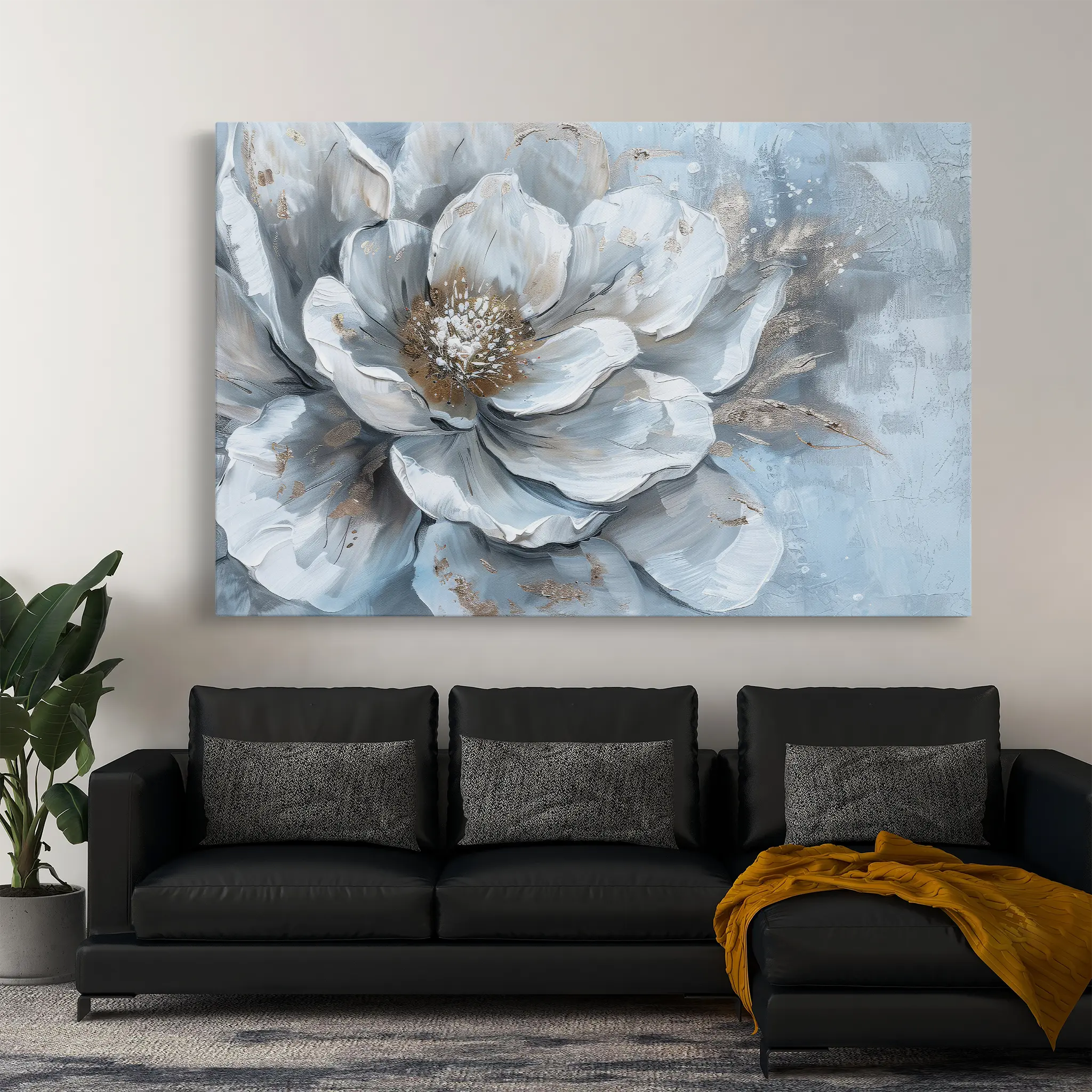 Floral Canvas Wall Art WAD409-F 90 x 60 cm / Stretched on hidden frame