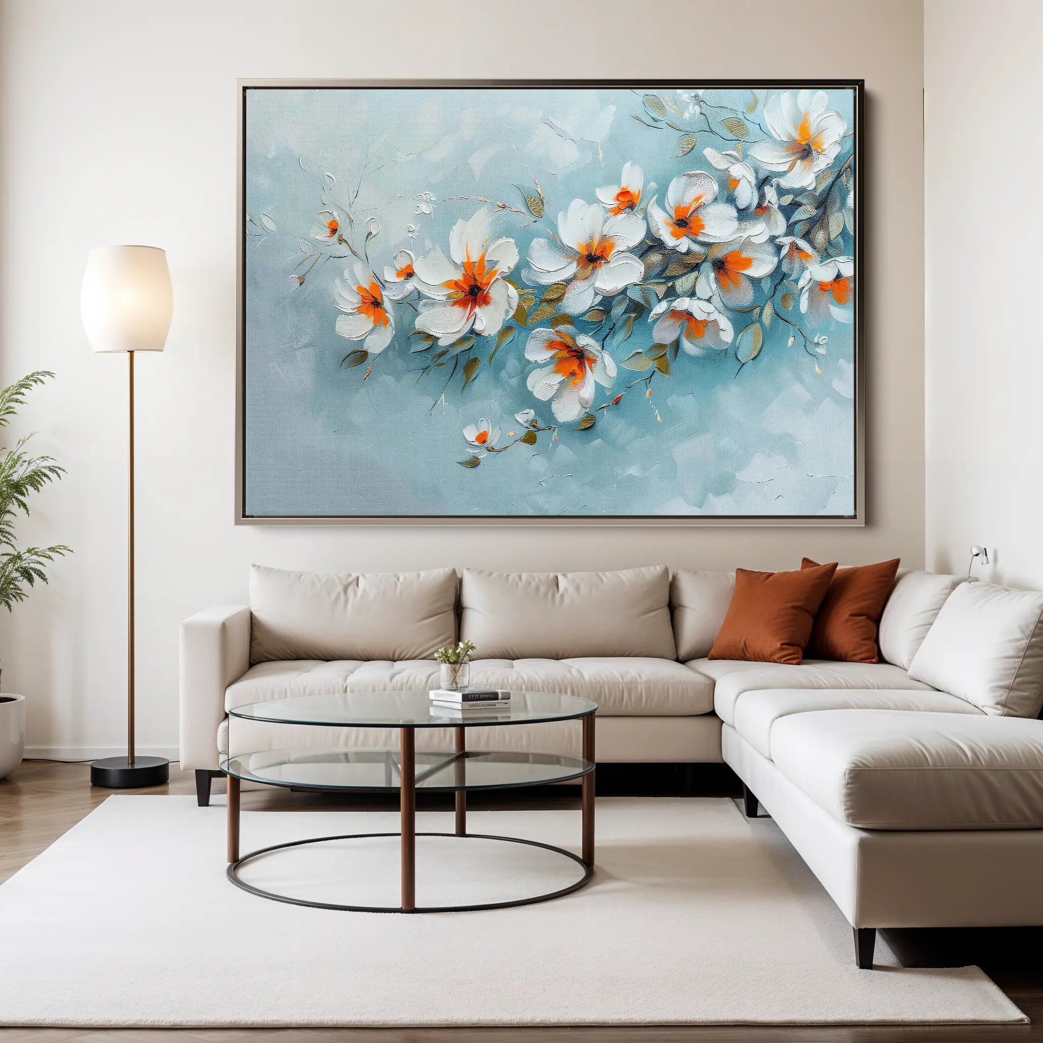 Floral Canvas Wall Art WAD410-F 90 x 60 cm / Stretched on hidden frame