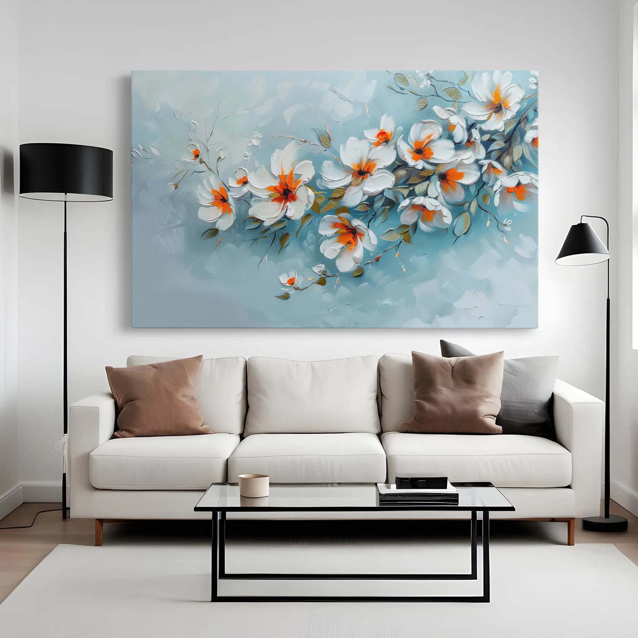 Floral Canvas Wall Art WAD410-F 90 x 60 cm / Stretched on hidden frame