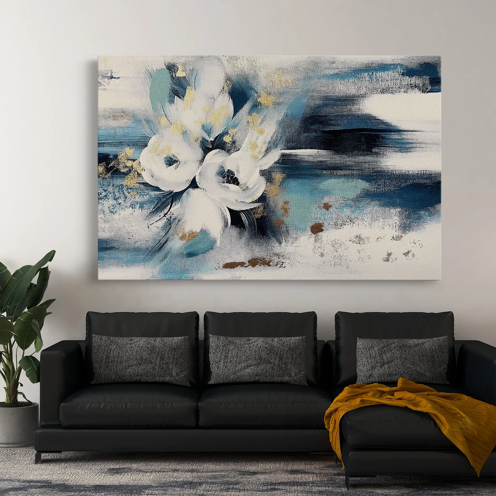 Floral Canvas Wall Art WAD411-F 90 x 60 cm / Stretched on hidden frame