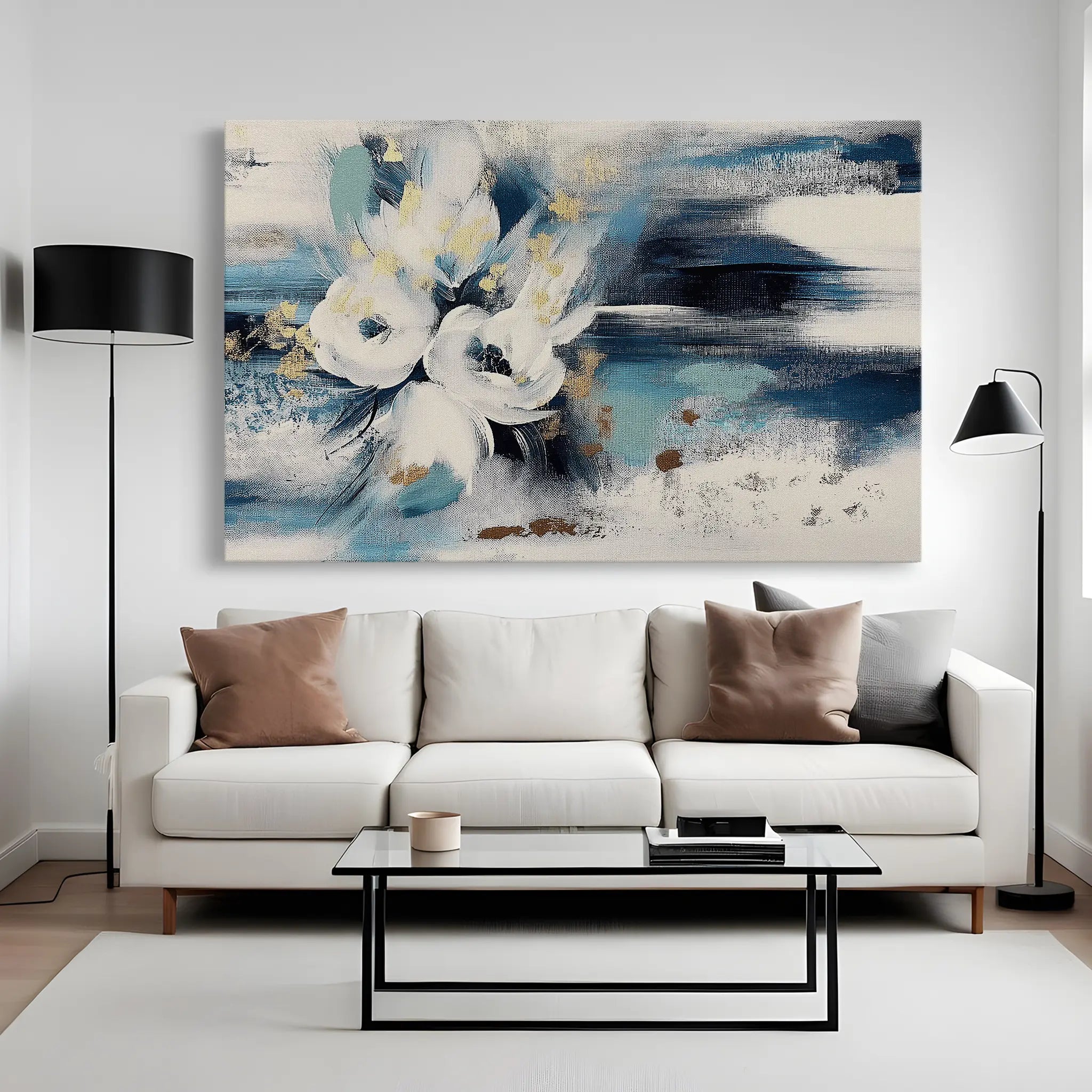 Floral Canvas Wall Art WAD411-F 90 x 60 cm / Stretched on hidden frame