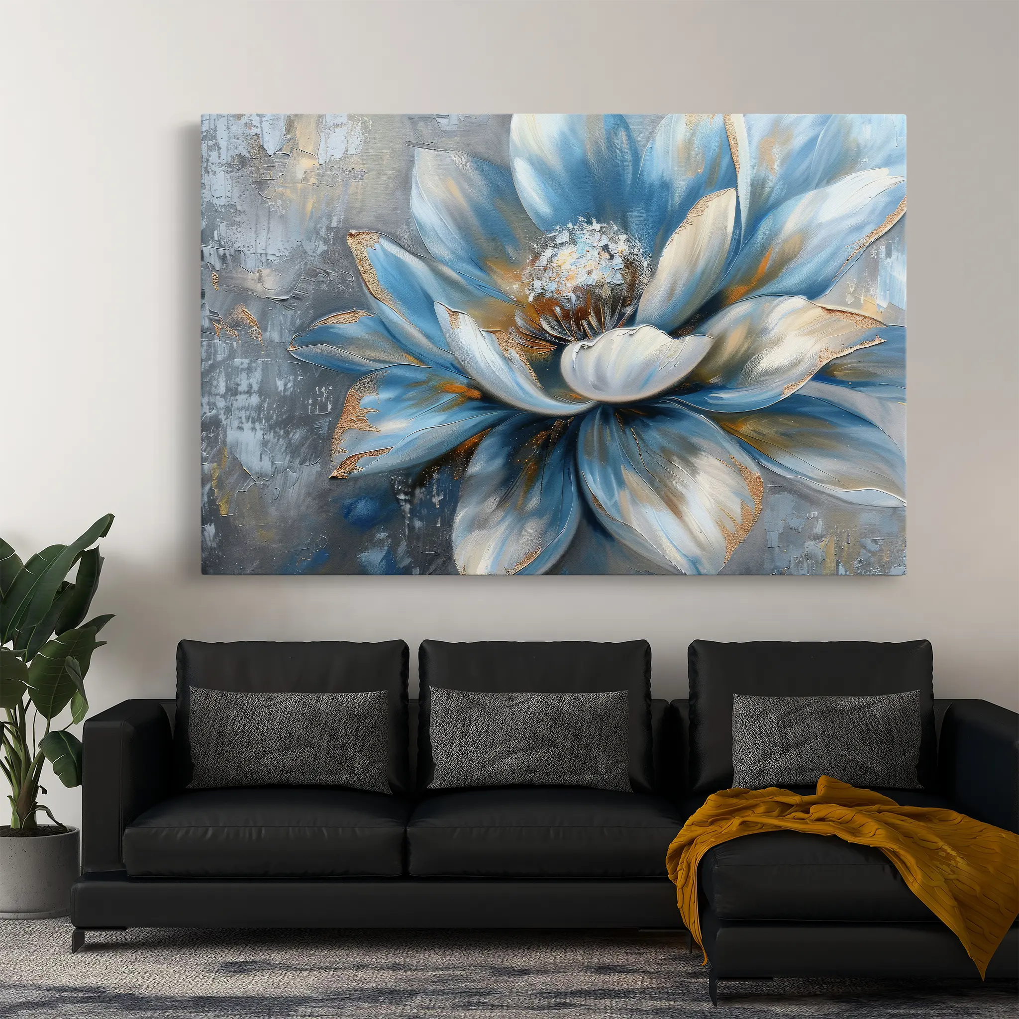 Floral Canvas Wall Art WAD413-F 90 x 60 cm / Stretched on hidden frame