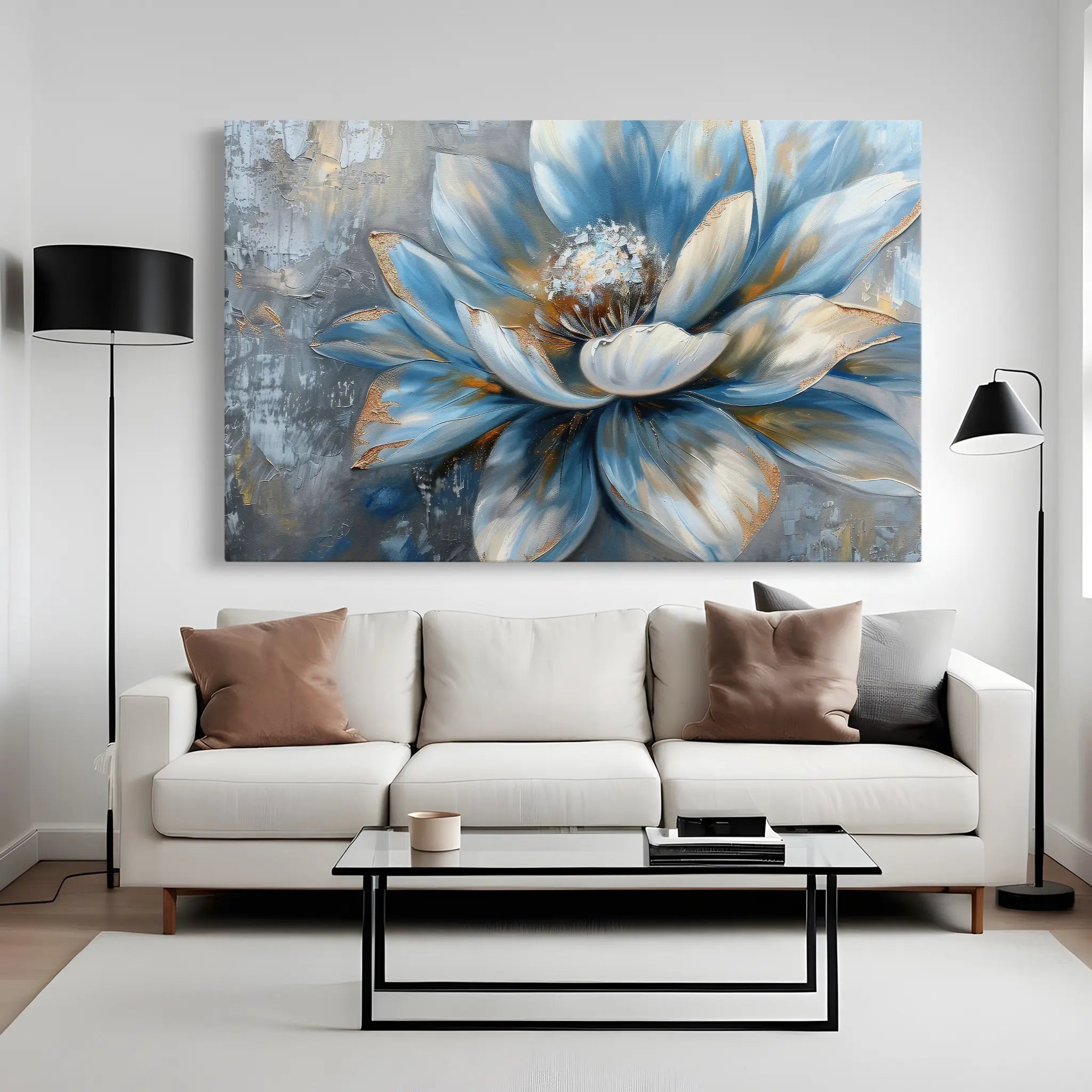 Floral Canvas Wall Art WAD413-F 90 x 60 cm / Stretched on hidden frame