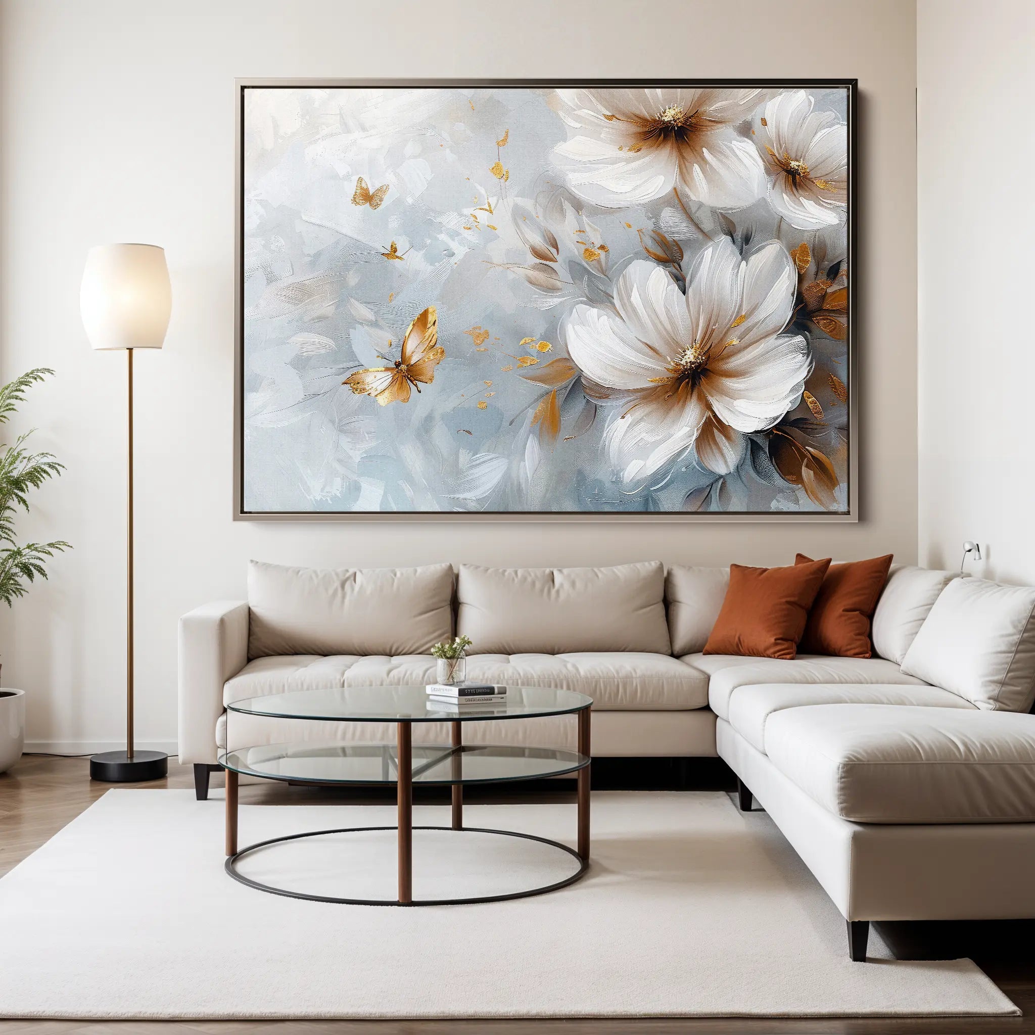 Floral Canvas Wall Art WAD414-F 90 x 60 cm / Stretched on hidden frame