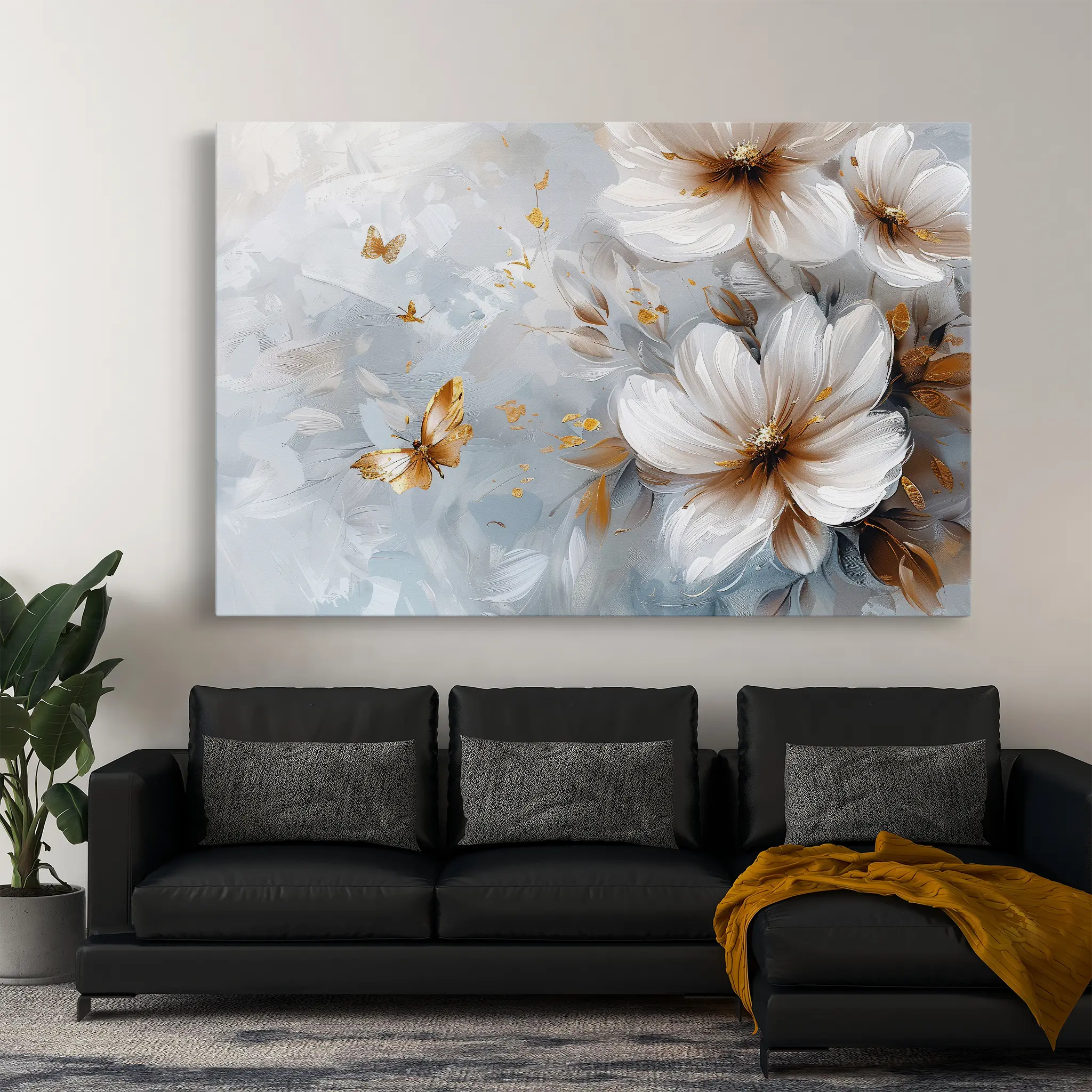 Floral Canvas Wall Art WAD414-F 90 x 60 cm / Stretched on hidden frame