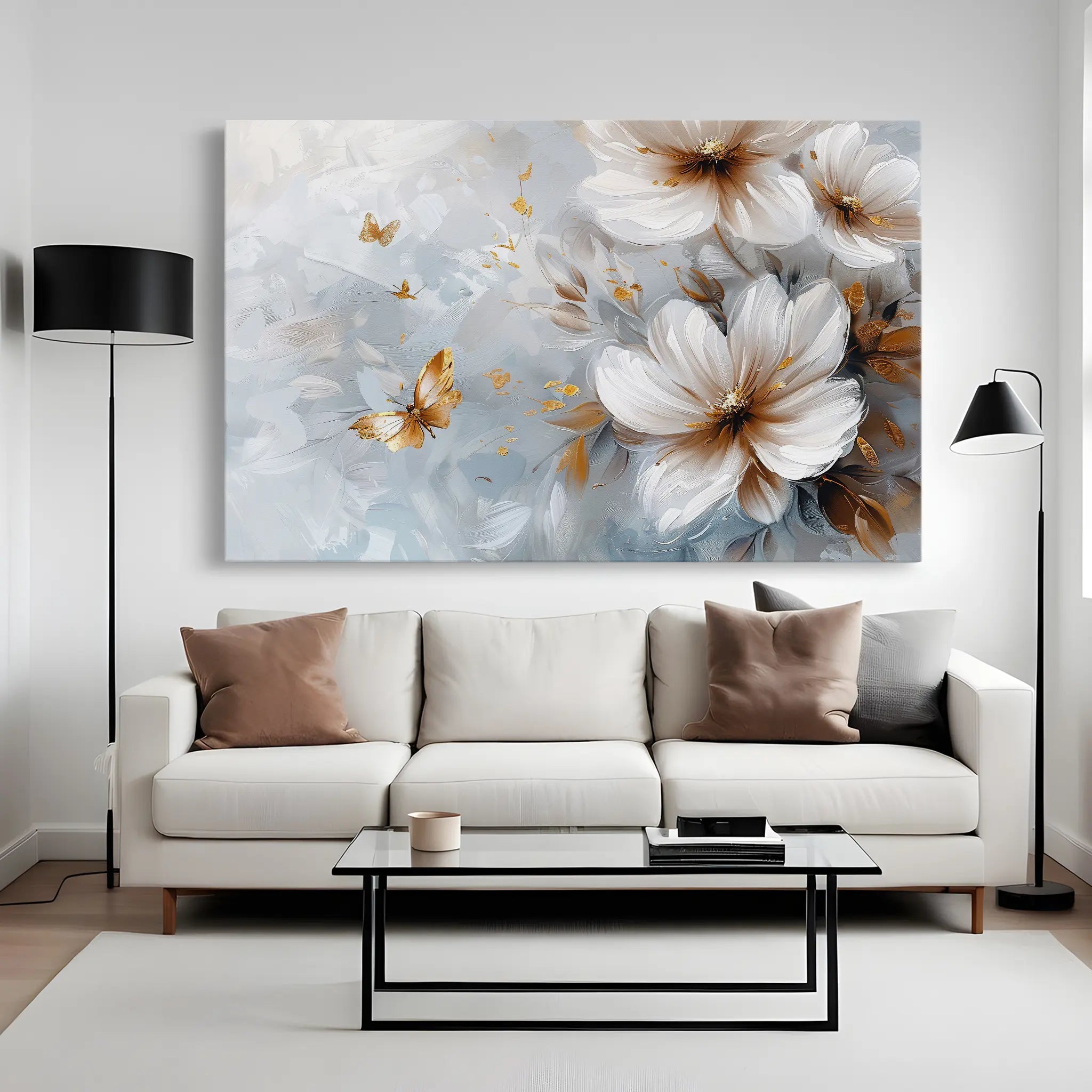 Floral Canvas Wall Art WAD414-F 90 x 60 cm / Stretched on hidden frame