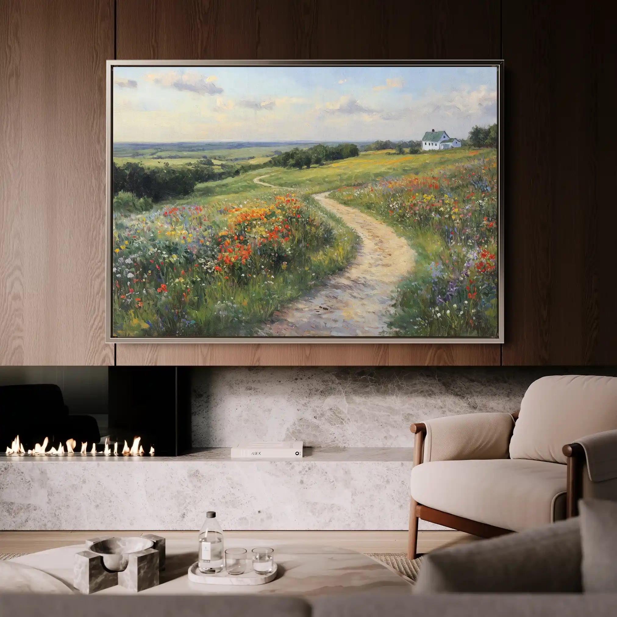 Landscape 417 Canvas Art 90 x 60 cm / Stretched on hidden frame