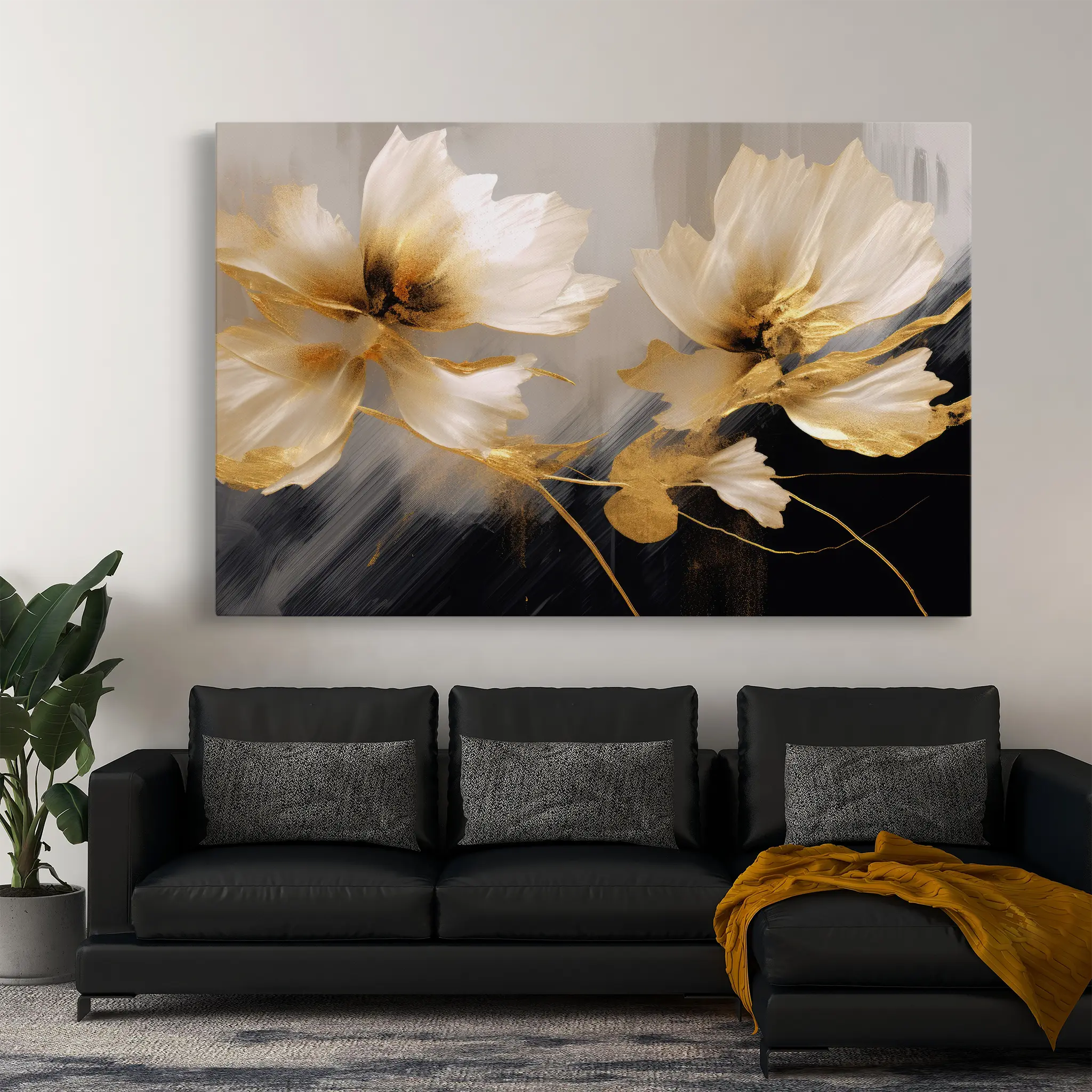 Floral Canvas Wall Art WAD421-F 90 x 60 cm / Stretched on hidden frame