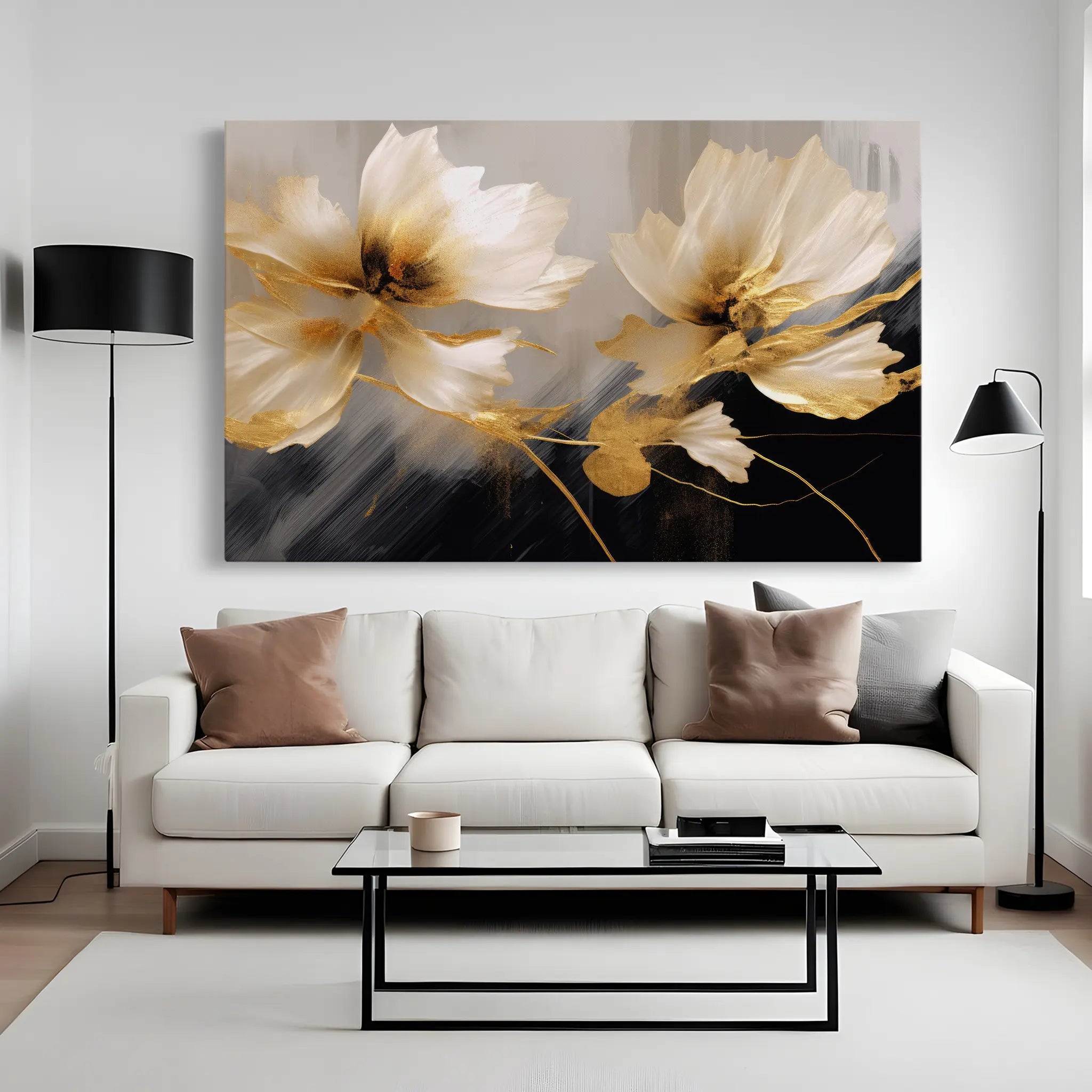 Floral Canvas Wall Art WAD421-F 90 x 60 cm / Stretched on hidden frame