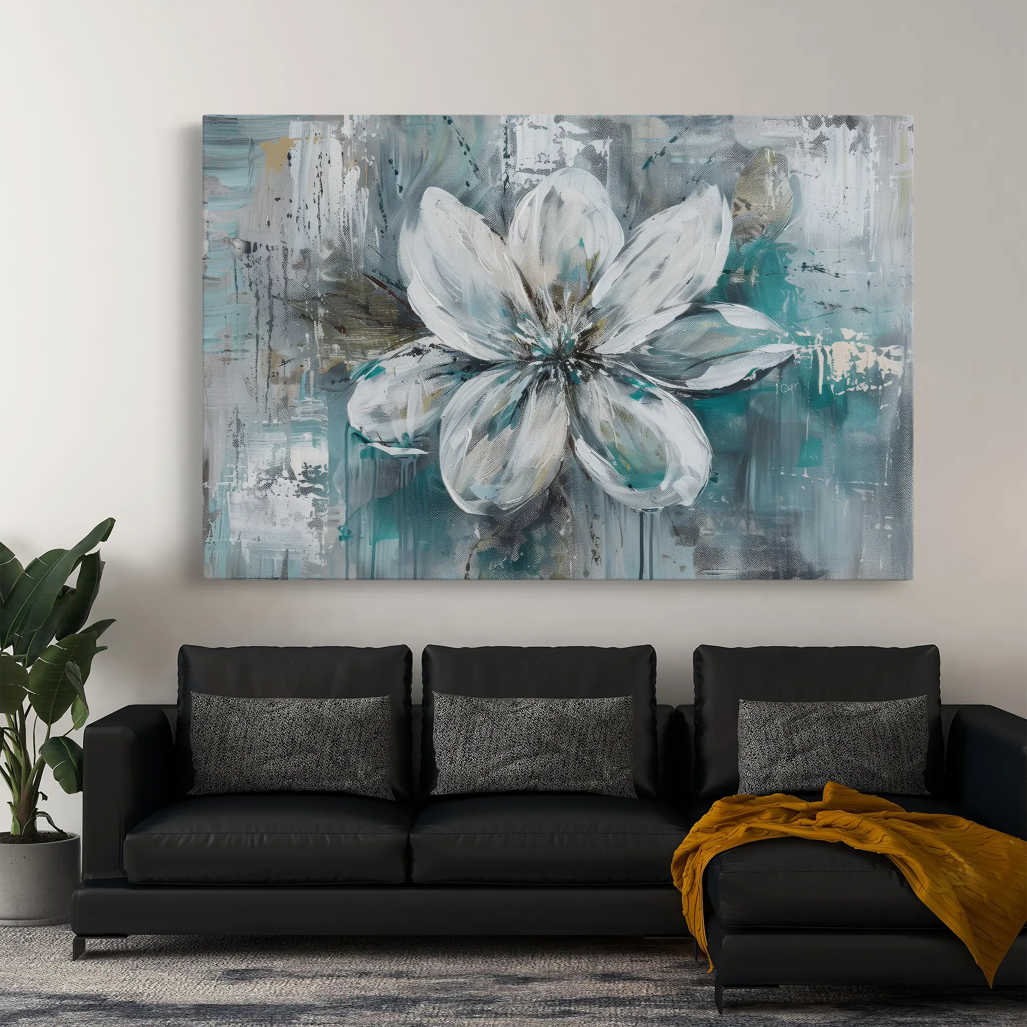 Floral Canvas Wall Art WAD422-F 90 x 60 cm / Stretched on hidden frame