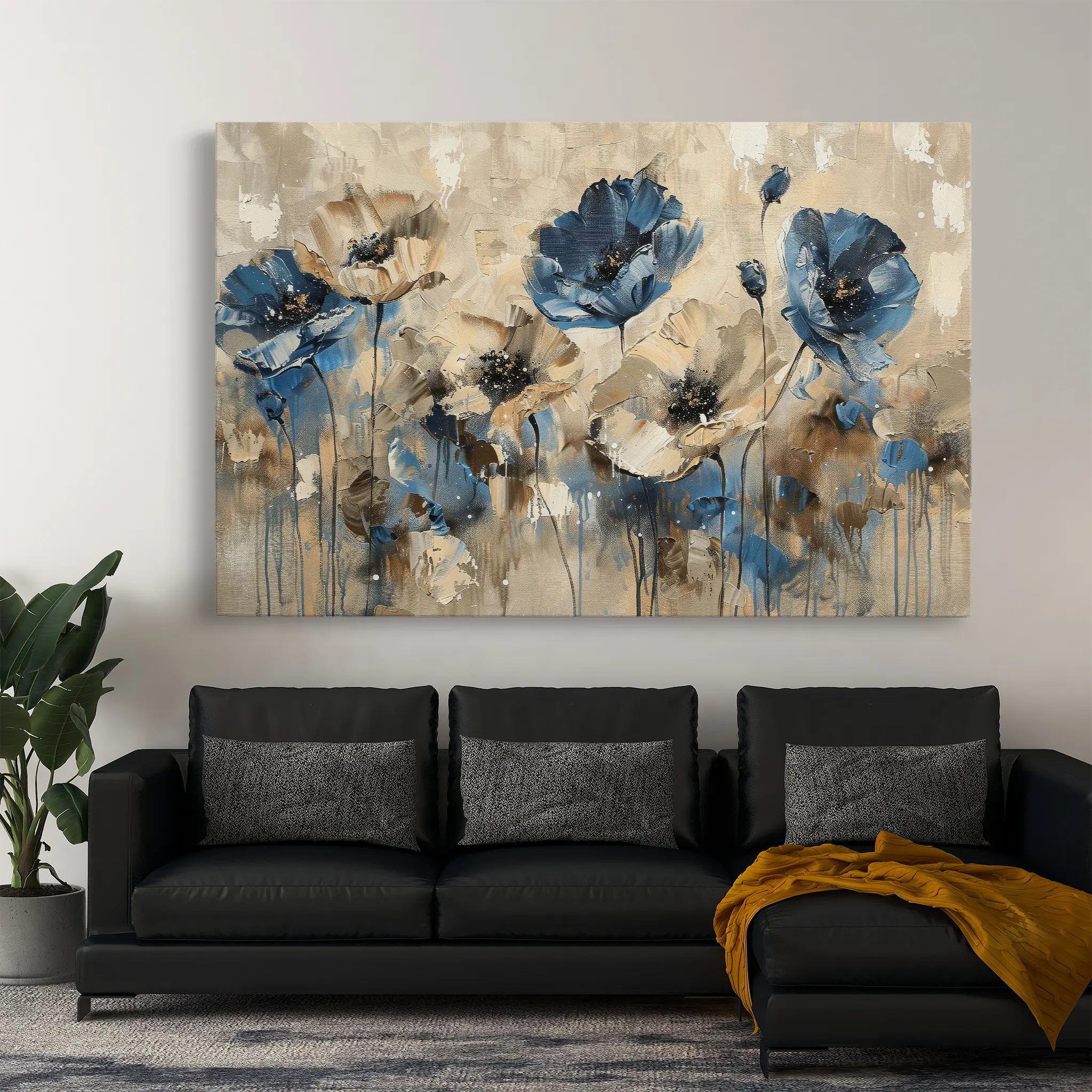 Floral Canvas Wall Art WAD423-F 90 x 60 cm / Stretched on hidden frame