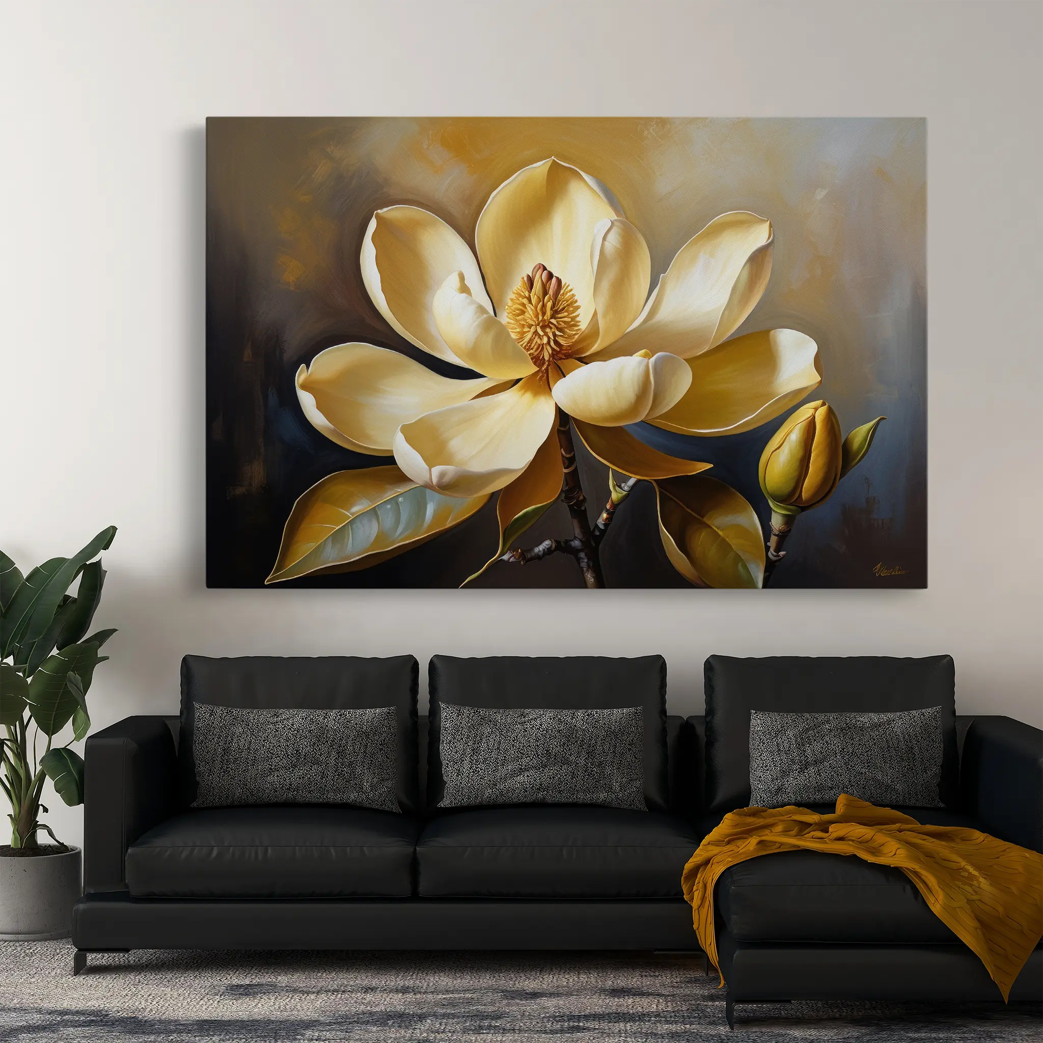 Floral Canvas Wall Art WAD424-F 90 x 60 cm / Stretched on hidden frame