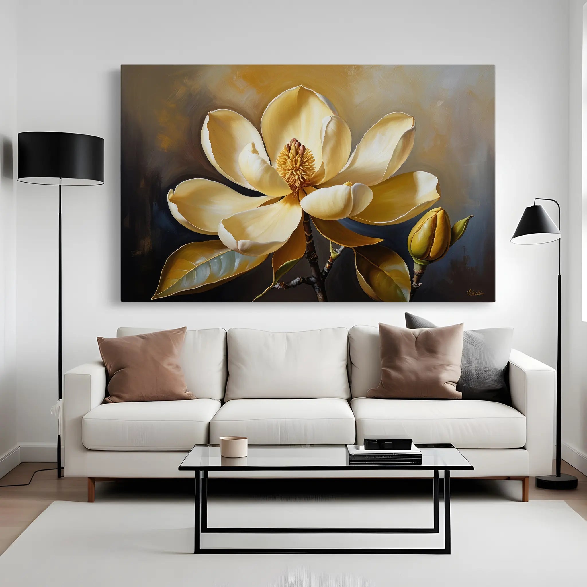 Floral Canvas Wall Art WAD424-F 90 x 60 cm / Stretched on hidden frame