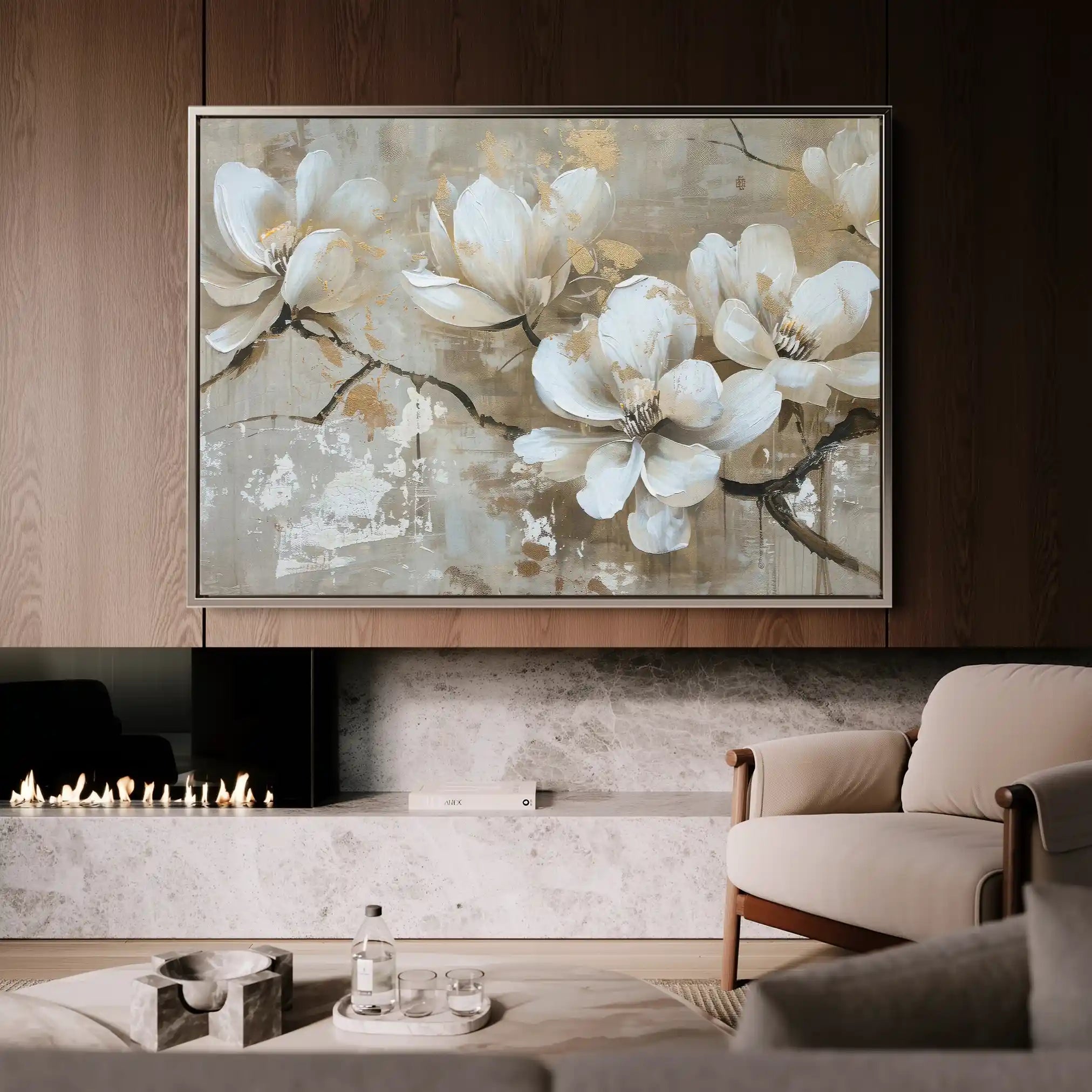 Floral Canvas Wall Art WAD425-F 90 x 60 cm / Stretched on hidden frame