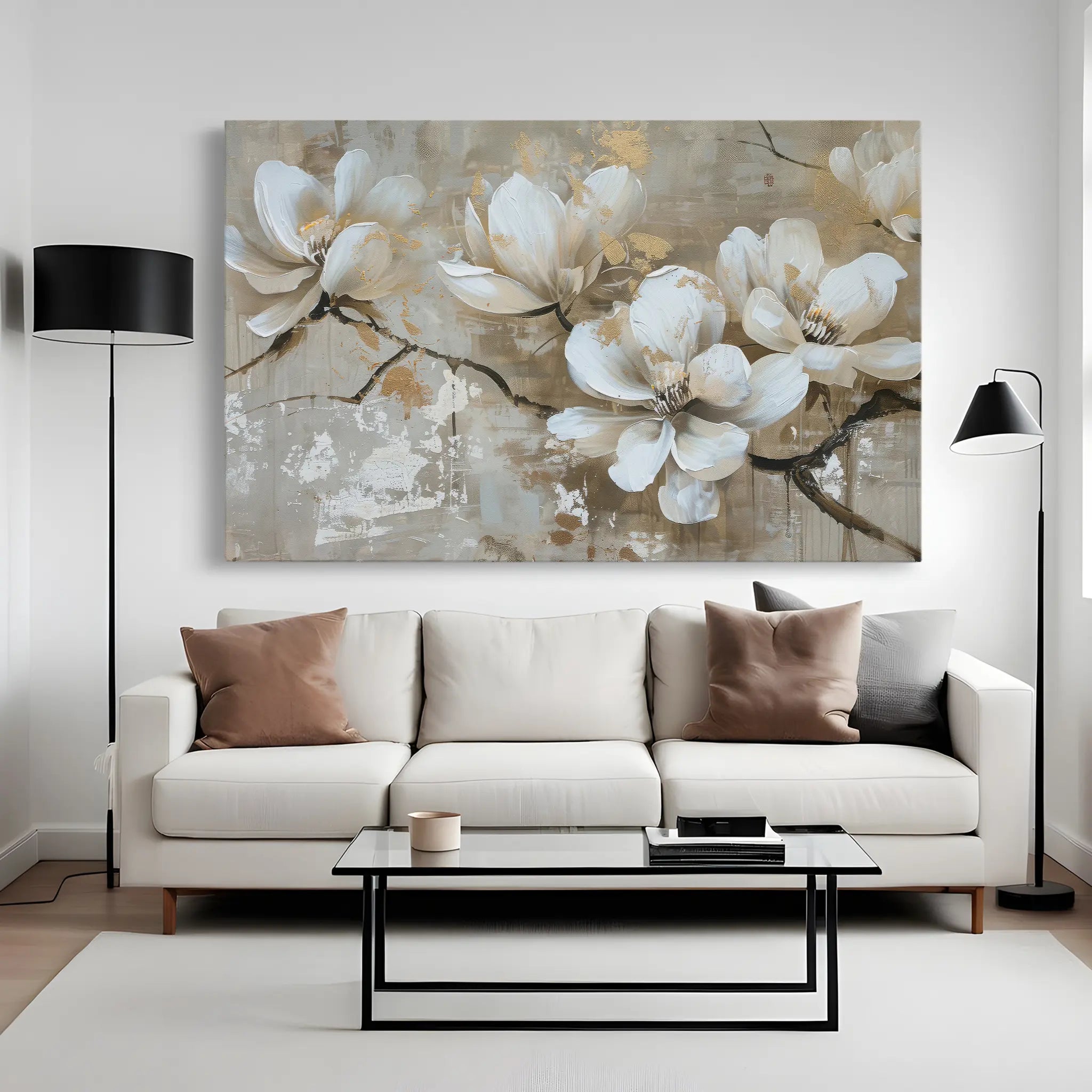 Floral Canvas Wall Art WAD425-F 90 x 60 cm / Stretched on hidden frame