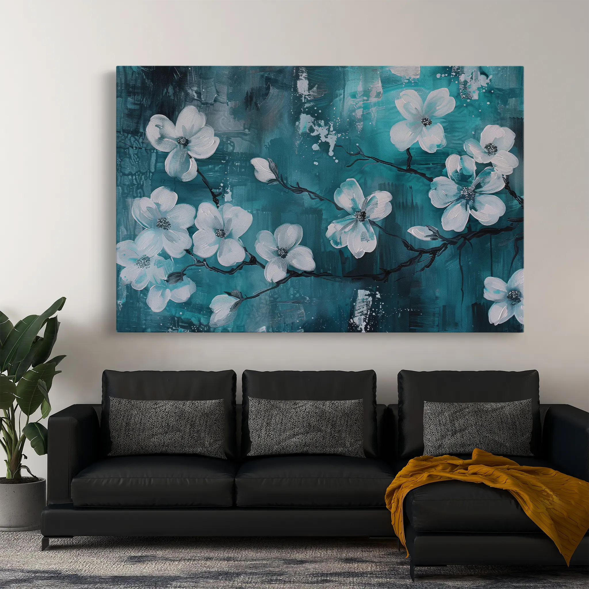 Floral Canvas Wall Art WAD429-F 90 x 60 cm / Stretched on hidden frame